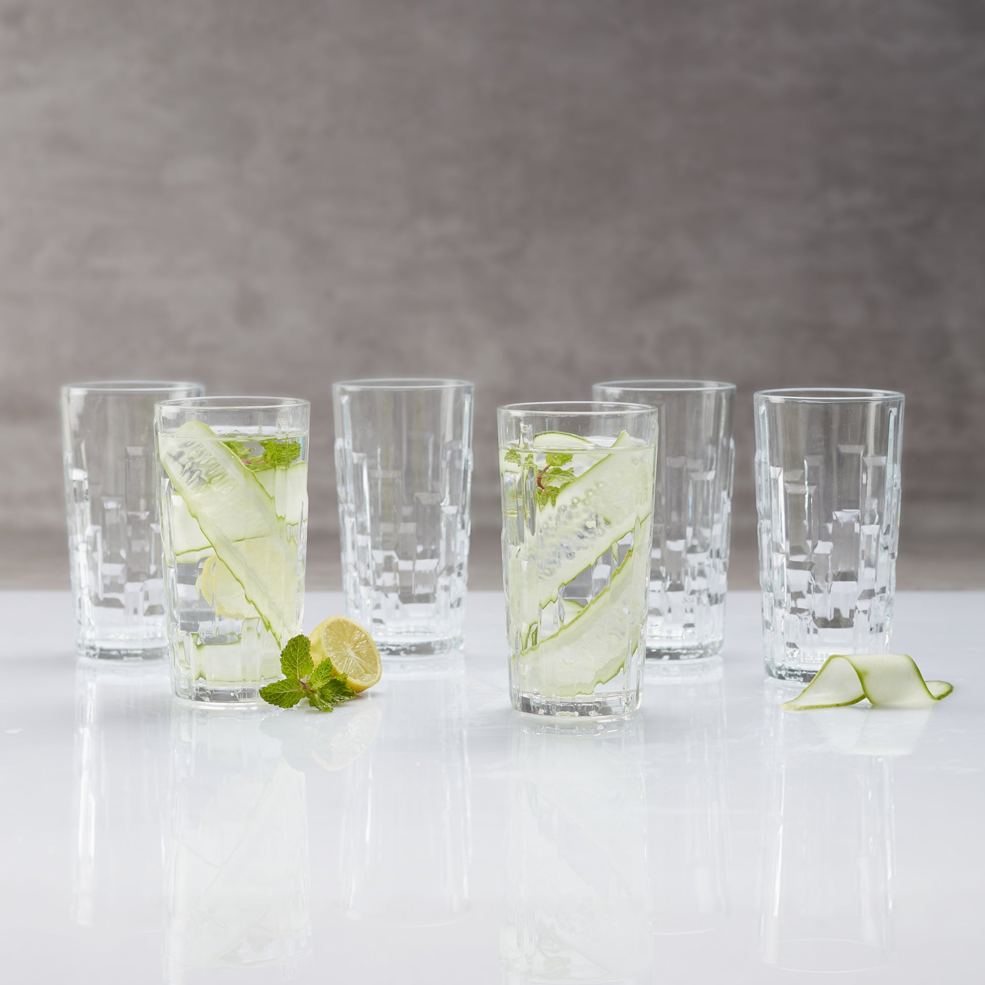 Cairo Glass Water Glass Set of 6 in Transparent Colour