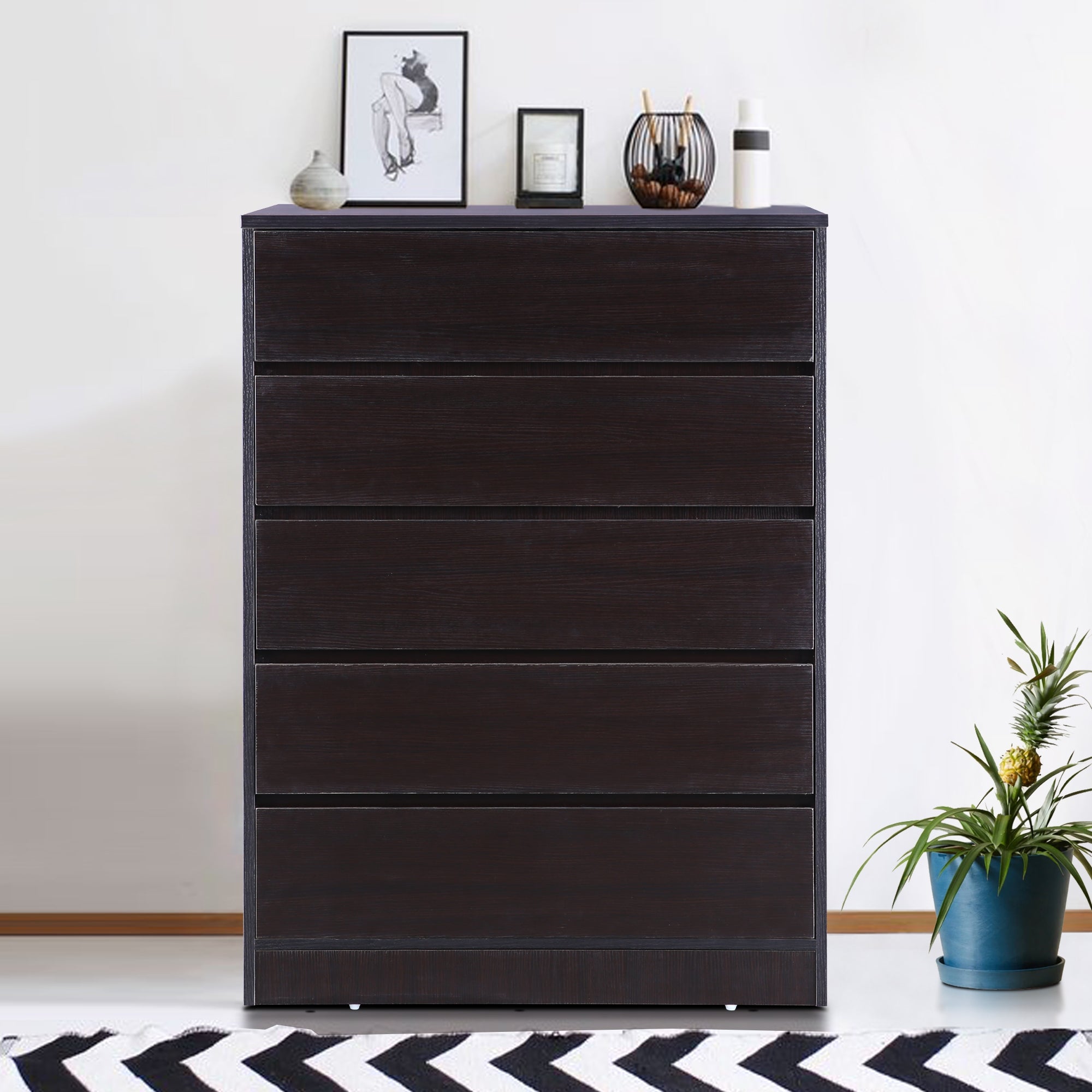 Basic Chest of 5 Drawer in Wenge Colour