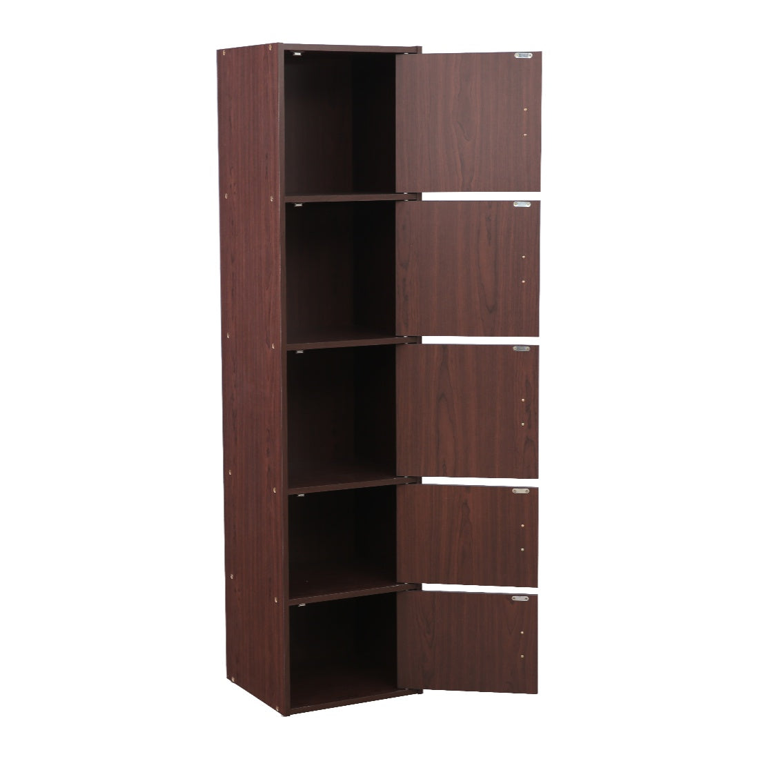 Albert Engineered Wood 5 Tier Cabinet in Cherry Brown Colour