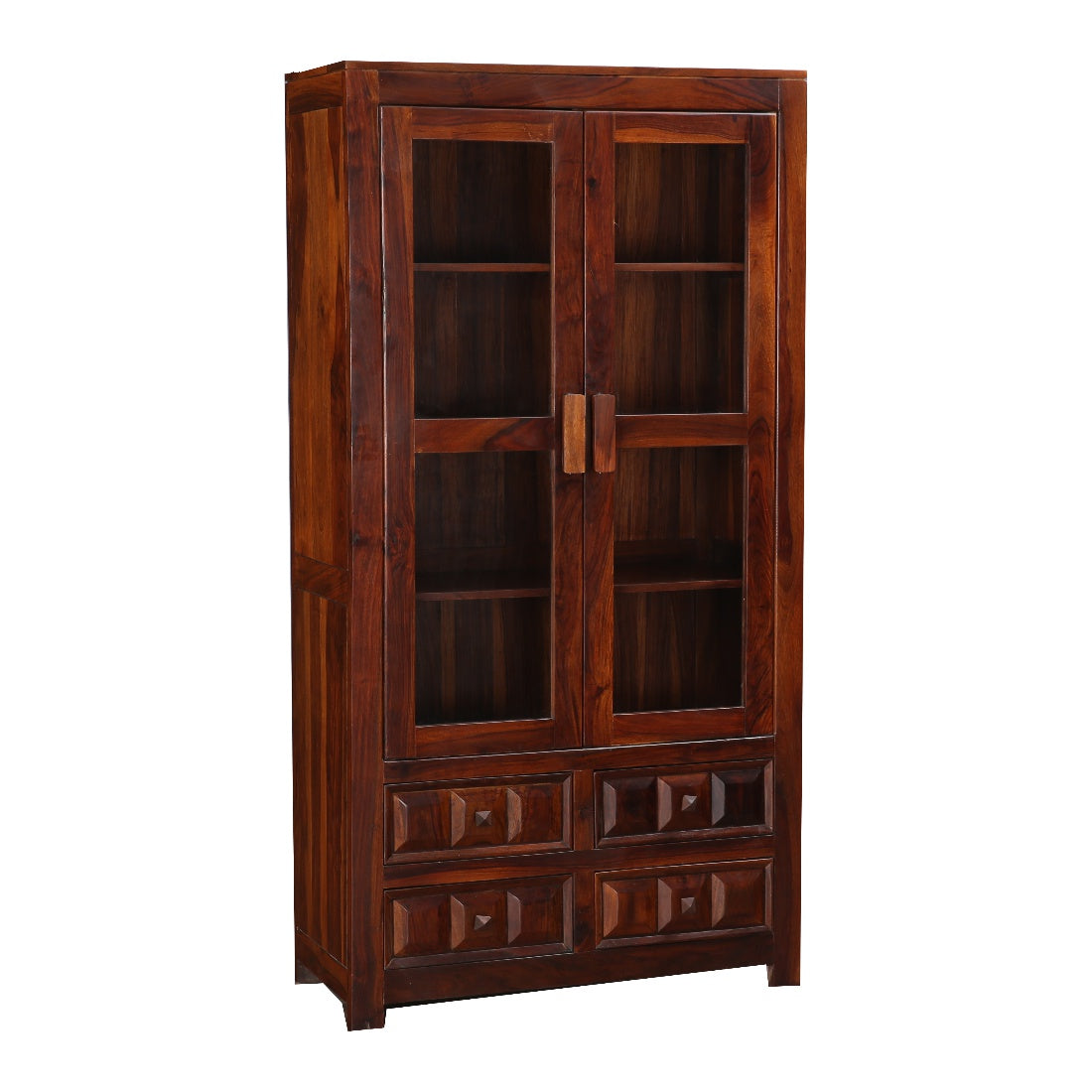 Woodrow Sheesham Wood(Rosewood) Book Shelf in Honey Colour