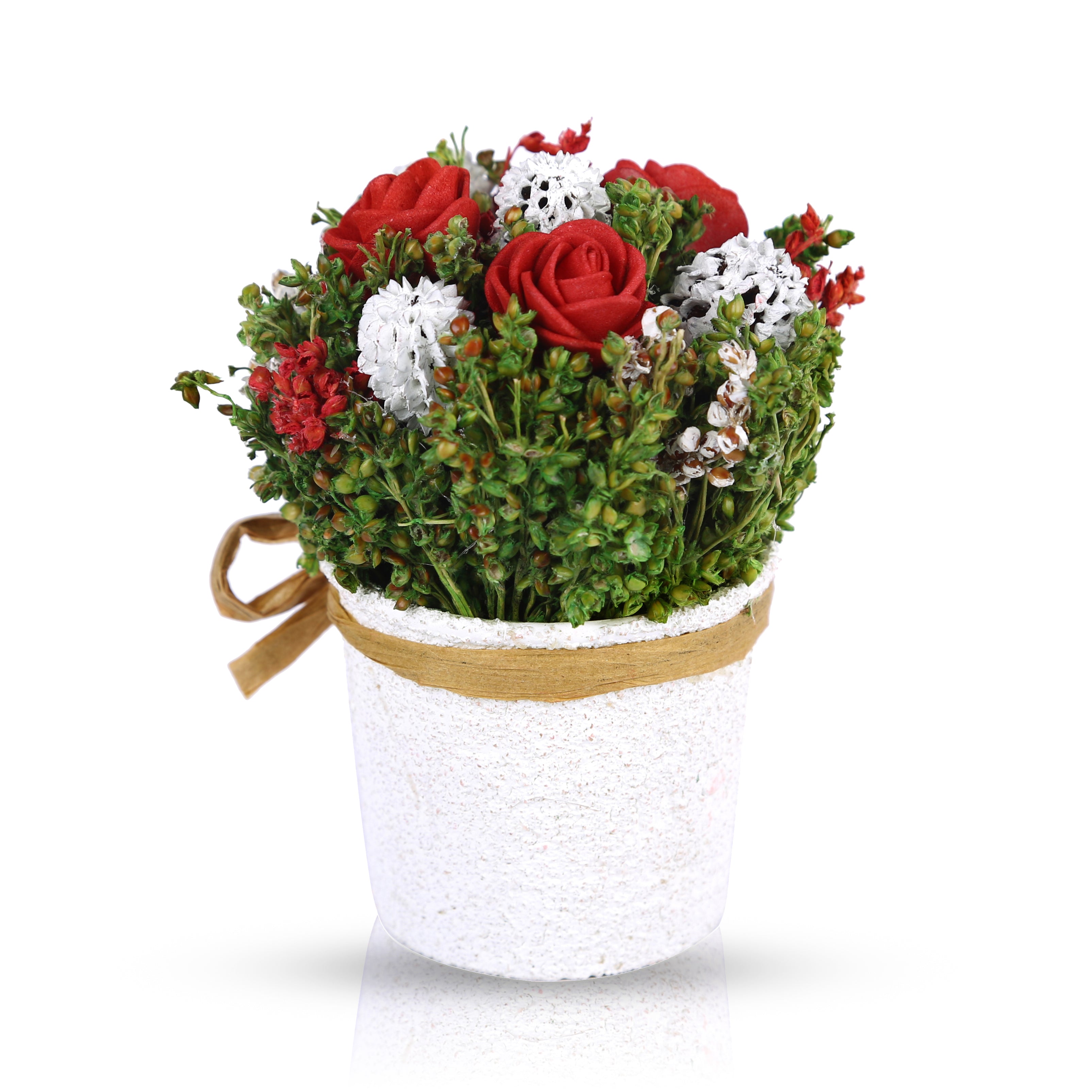 Aura Natural And Dried Flower Floral Arrangements in Red Colour