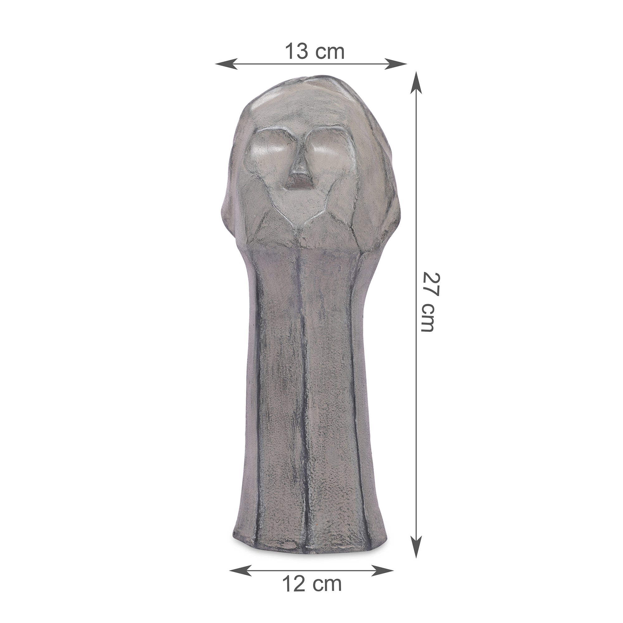 Stella Silver Pearl Finish Polyresin Female Abstract Facial Table D&eacute;cor