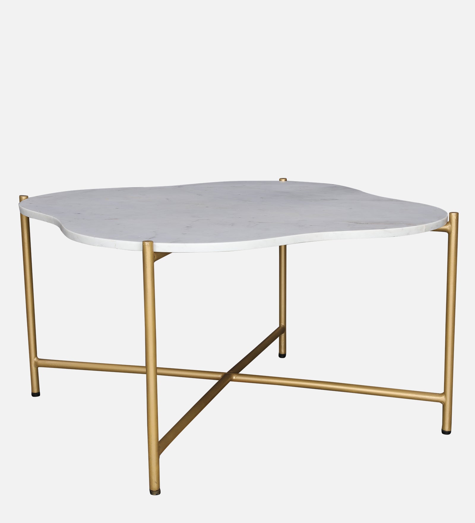 Clara Marble Top Center Table in White Colour