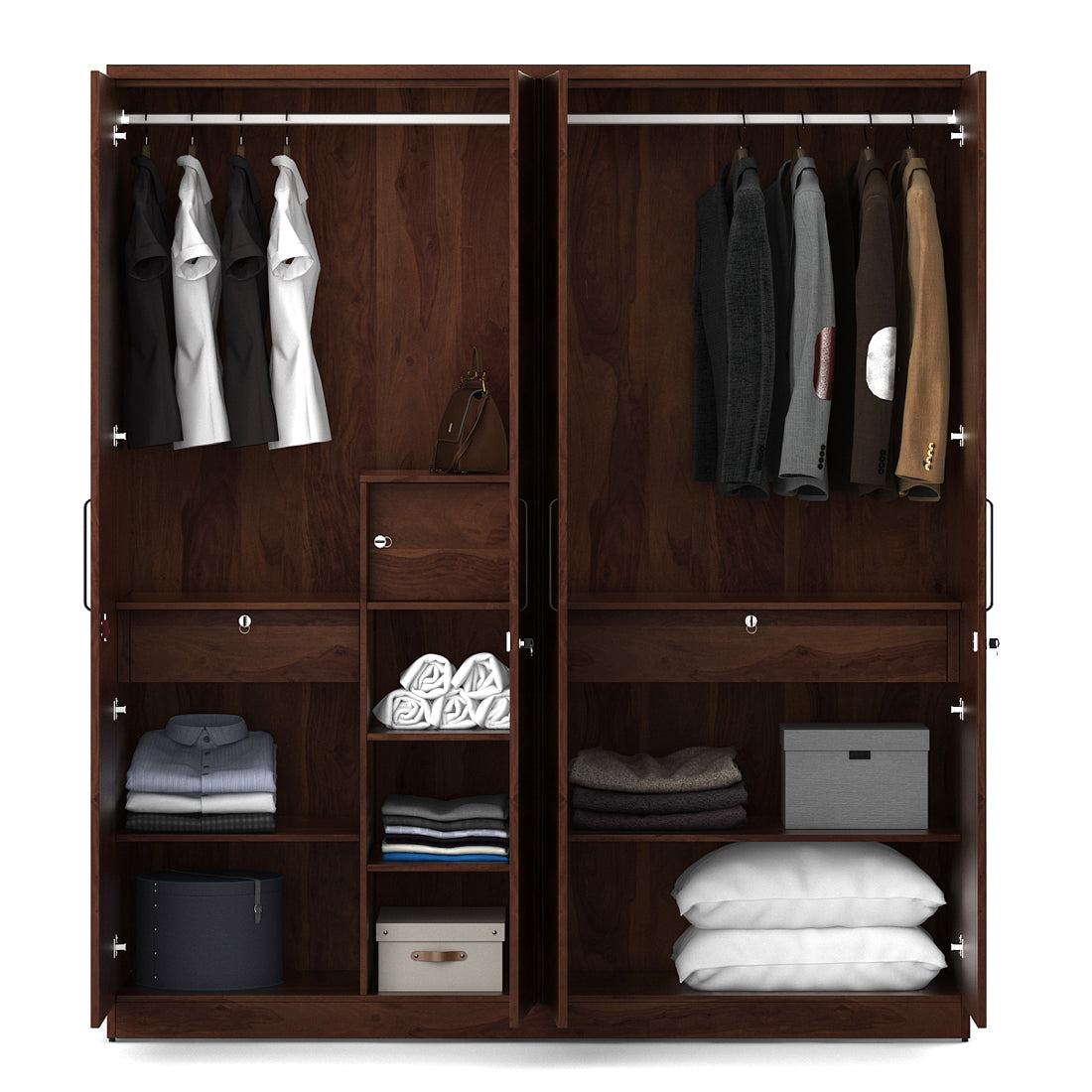 Antwerp  Four Door Wardrobe in Sheesham Colour