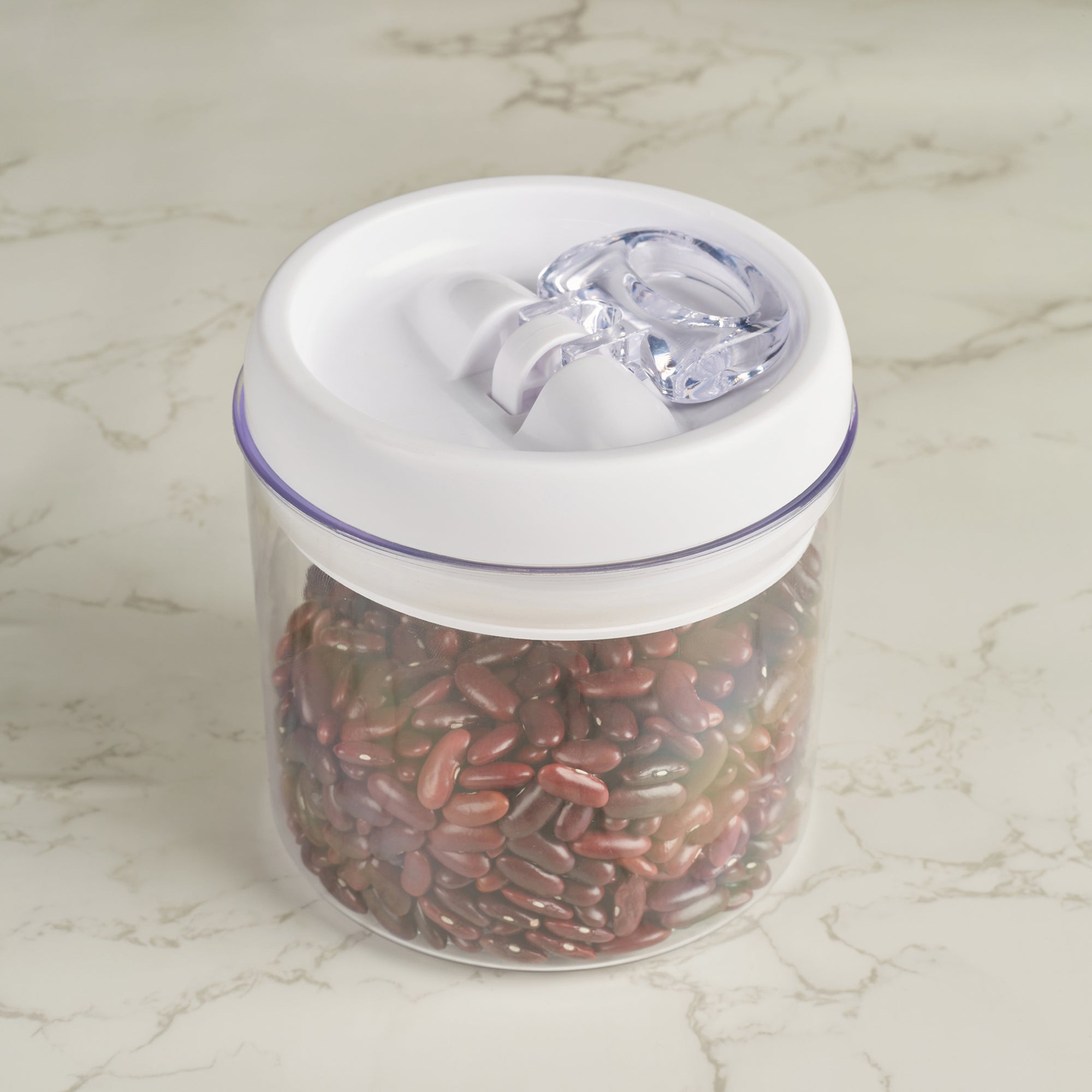 Robusto BPA Free Easy Lock Round Container 1000ml in Transparent & White Colour