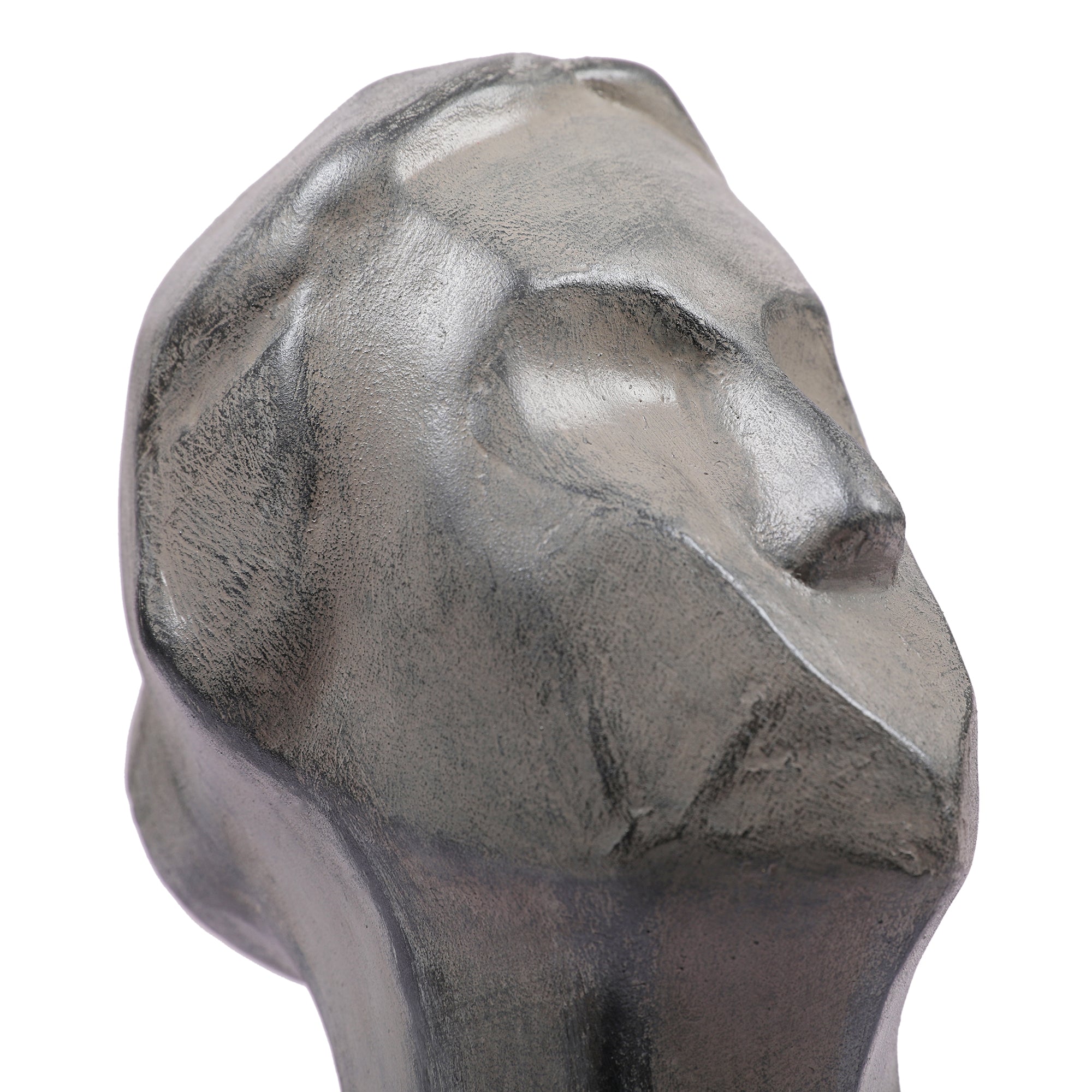 Stella Silver Pearl Finish Polyresin Female Abstract Facial Table D&eacute;cor