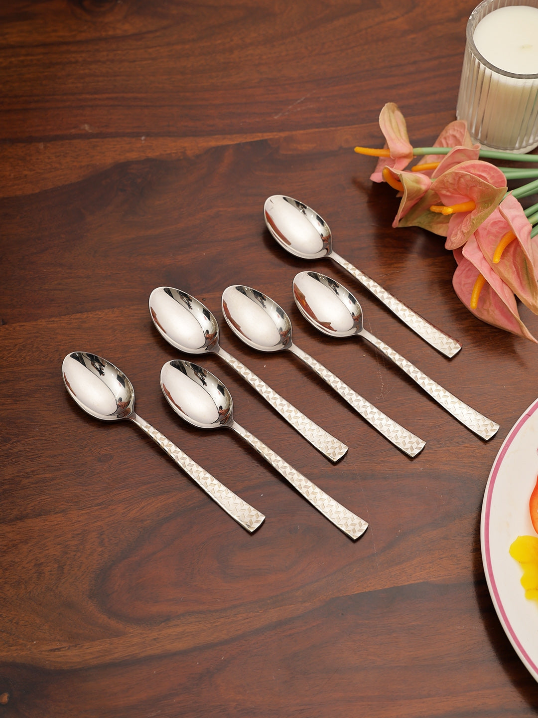 FNS Rhombo Baby Steel Spoon in Silver Colour
