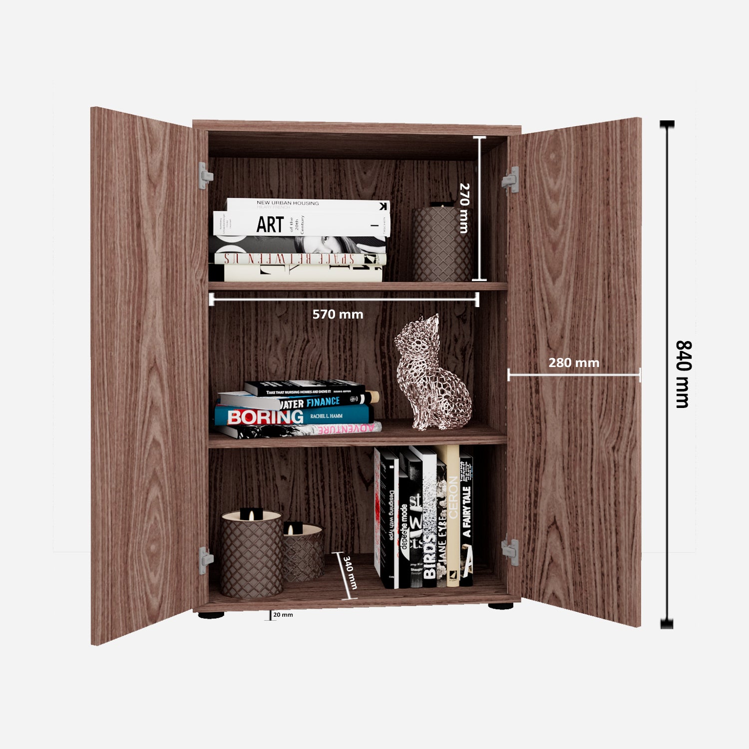 Henley Engineered Wood Multipurpose Cabinet in Walnut Colour