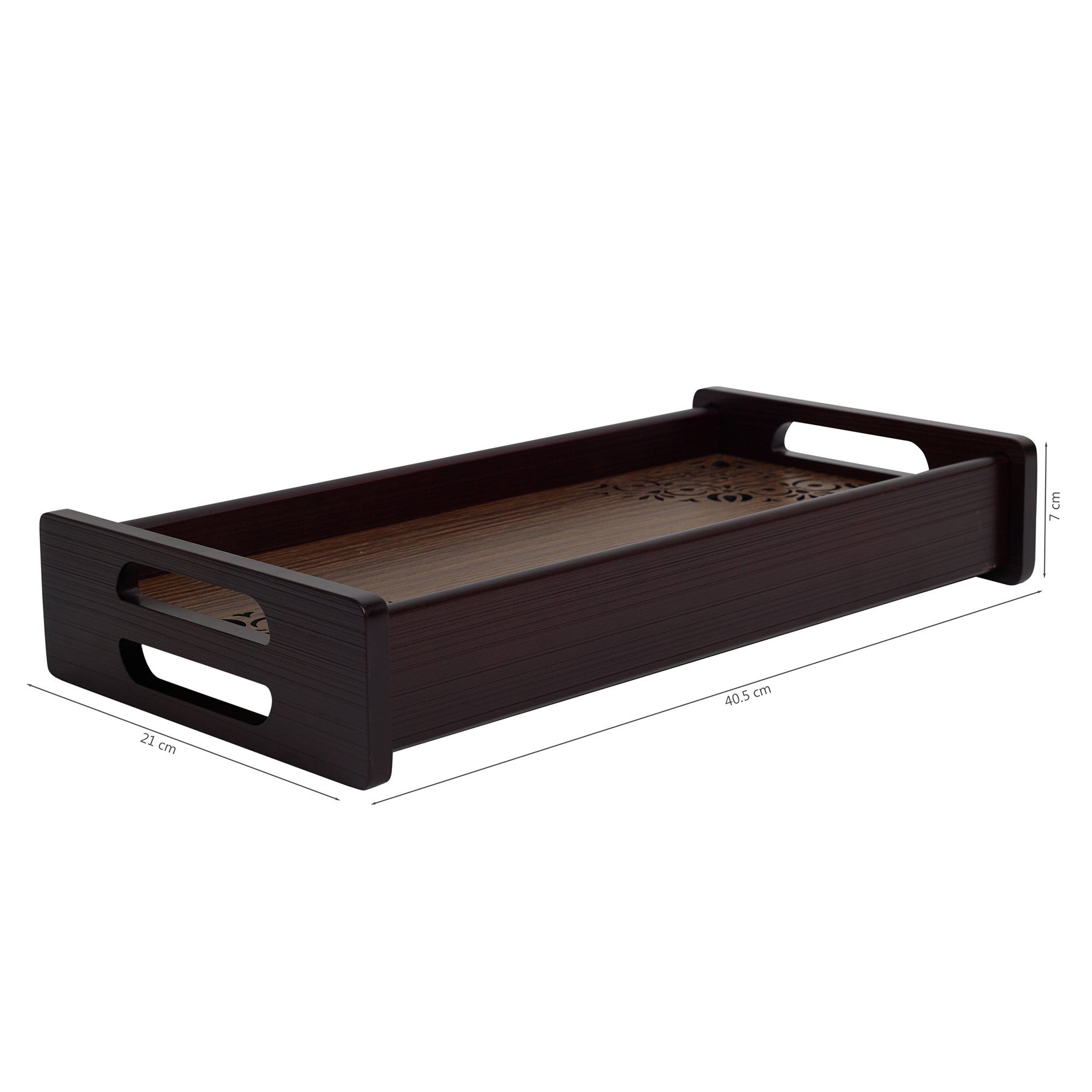 Reversible Dark Wenge Engineered Wood Tray Small in Multi Colour