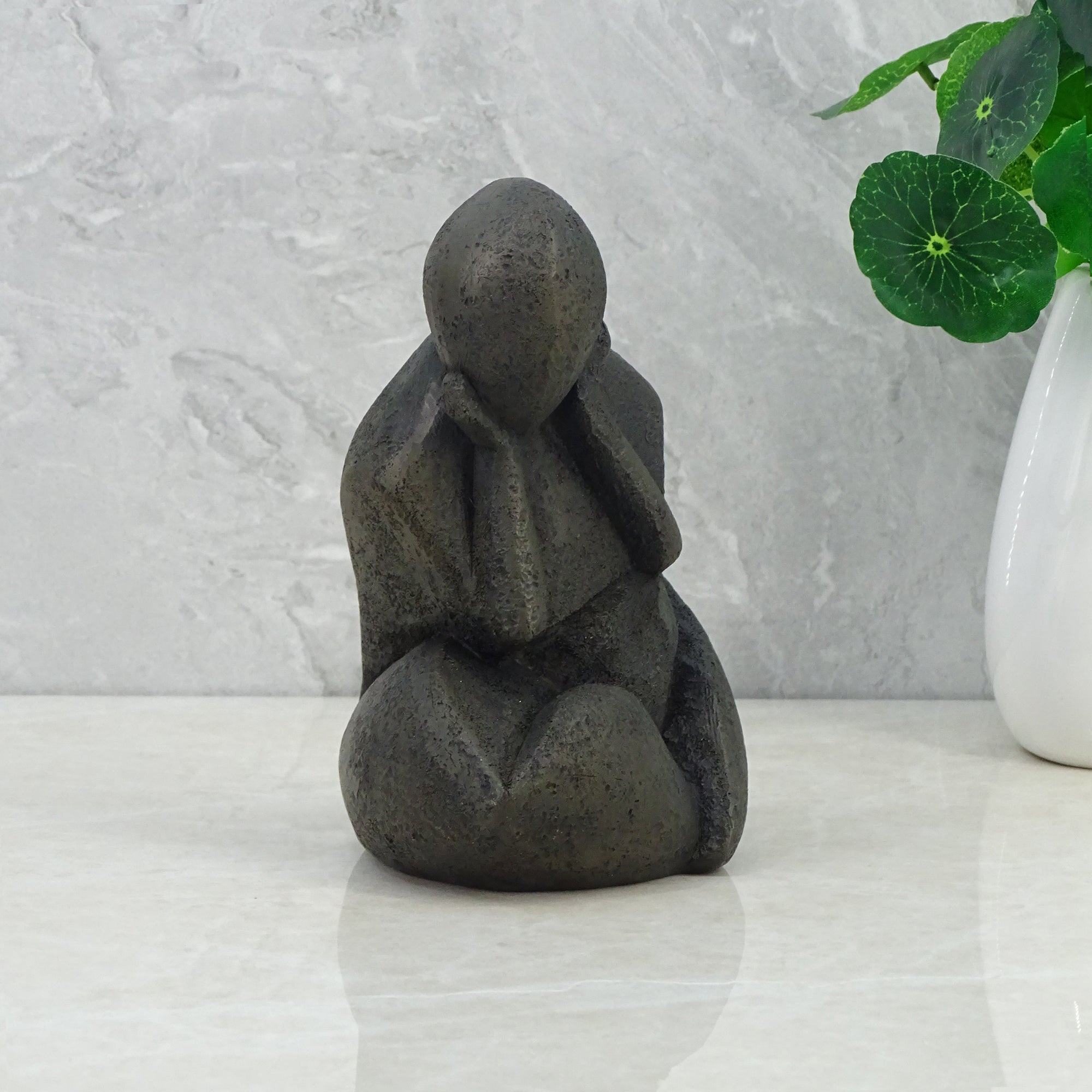 Noire Polyresin Man Headsat 15 Cm in Black Colour