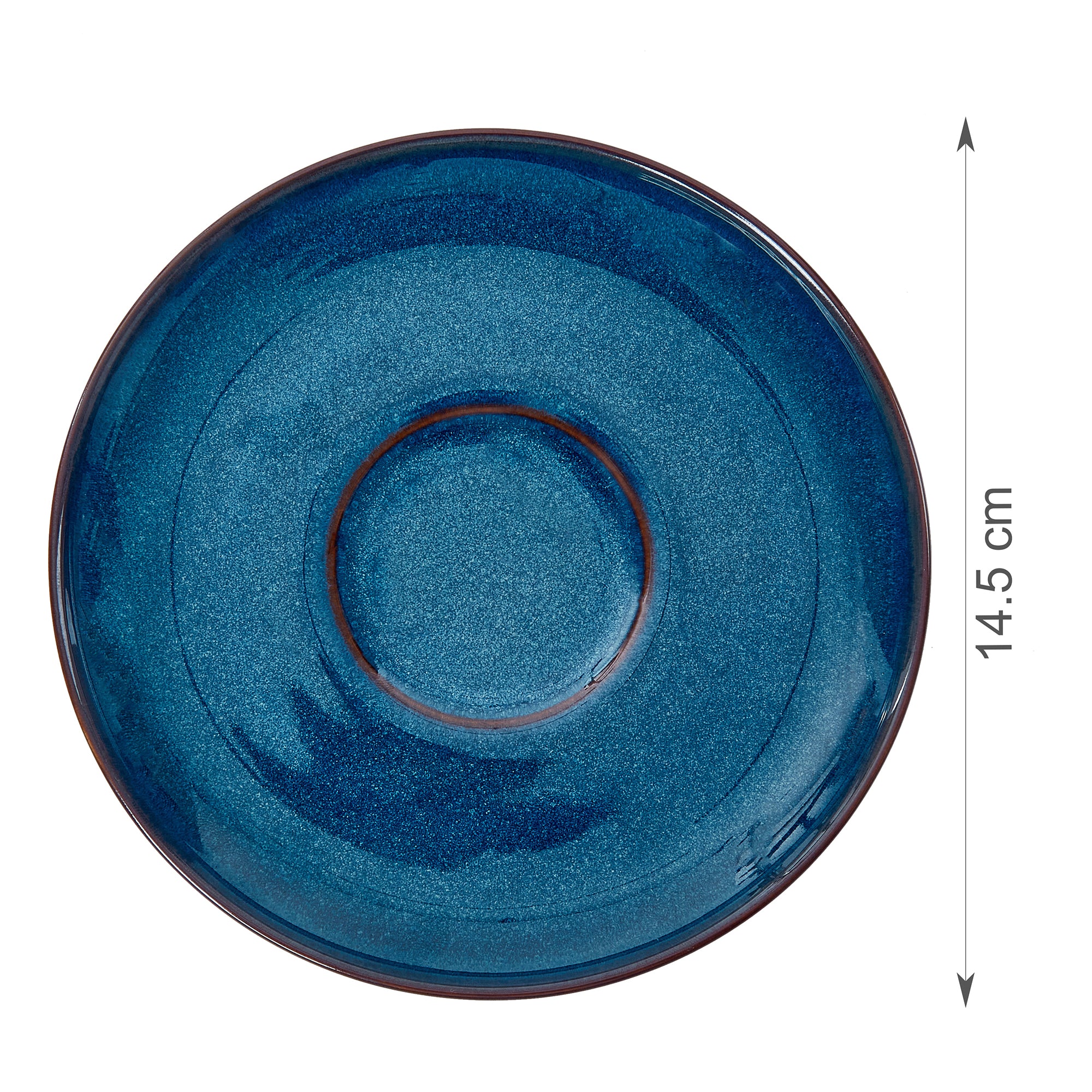 Hygge Studio Pottery Stoneware Cup & Saucer Set of 4 in Navy Blue Colour