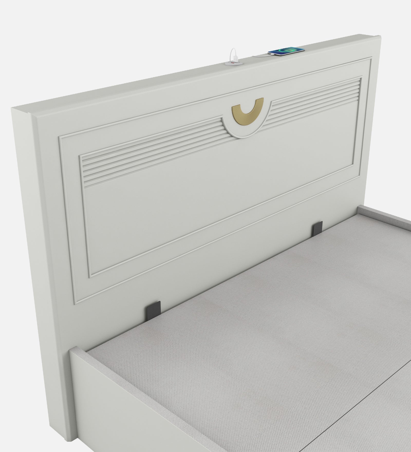 Akira Queen Bed With Full Hydraulic Storage Pumic Grey