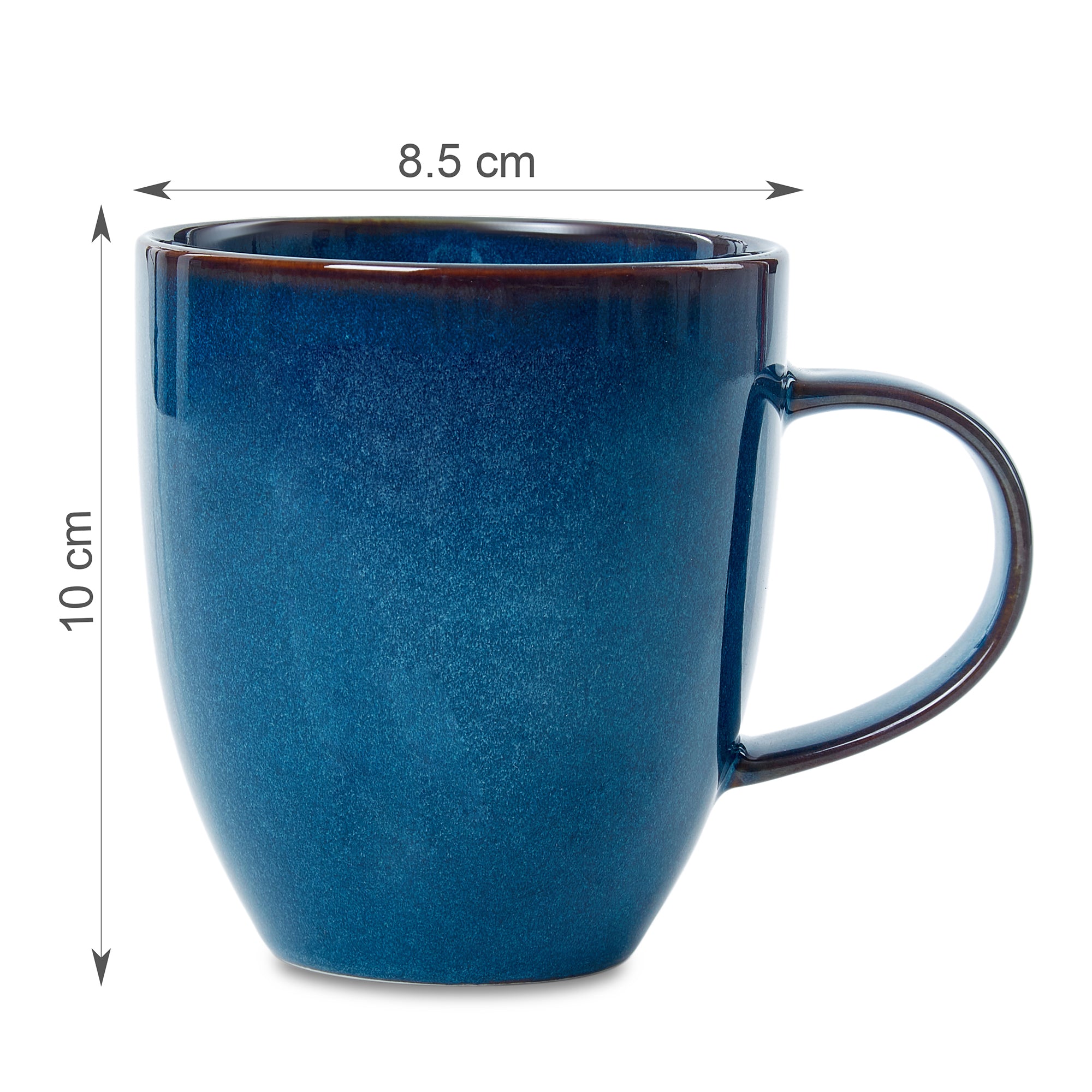 Hygge Studio Pottery Stoneware Coffee Mug Set of 4 in Navy Blue Colour by Living Essence