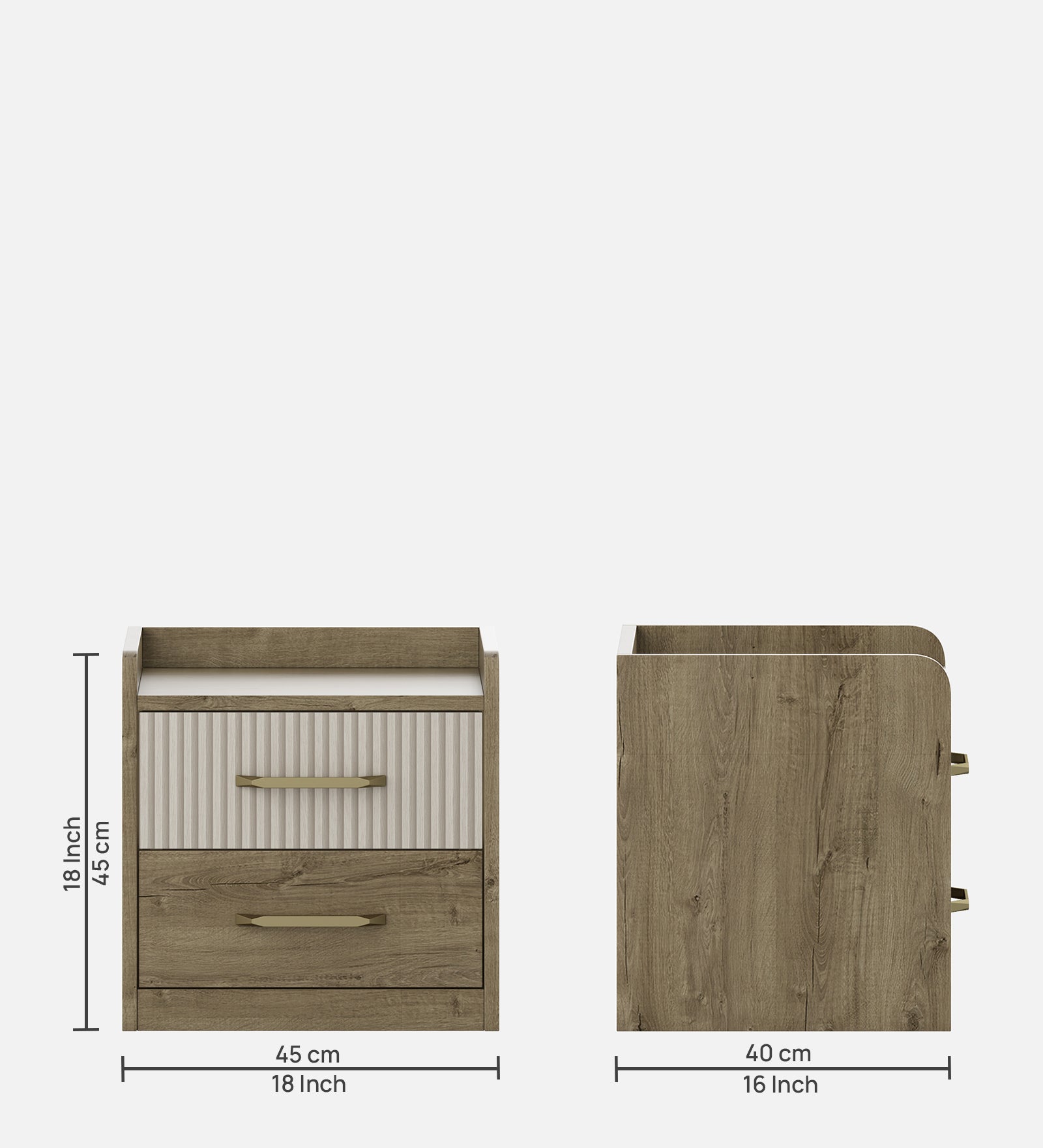 Gloria Bed Side Table in Sebastain Oak Colour