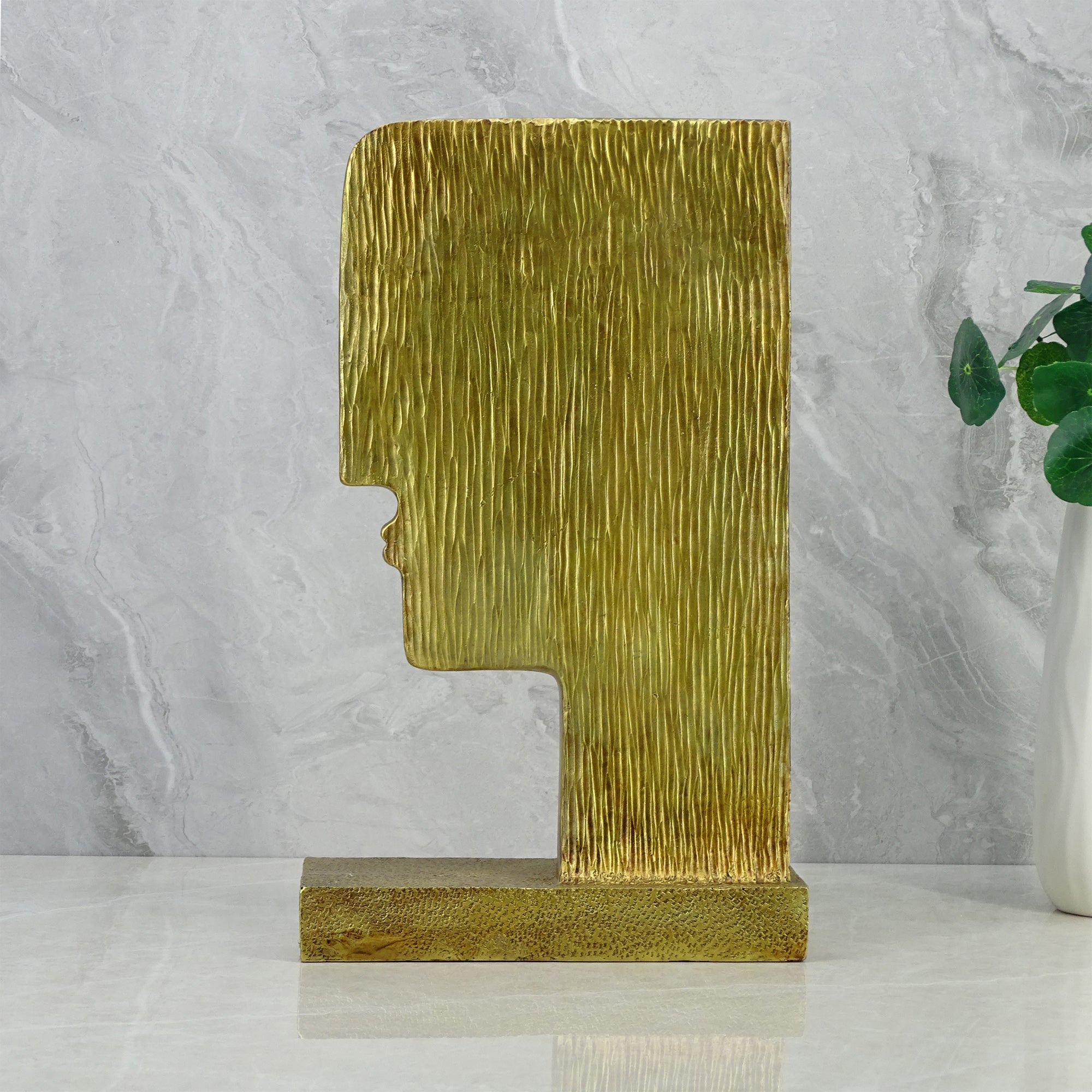 Willow Polyresin Egyptian Lady Face 35Cm in Gold Colour