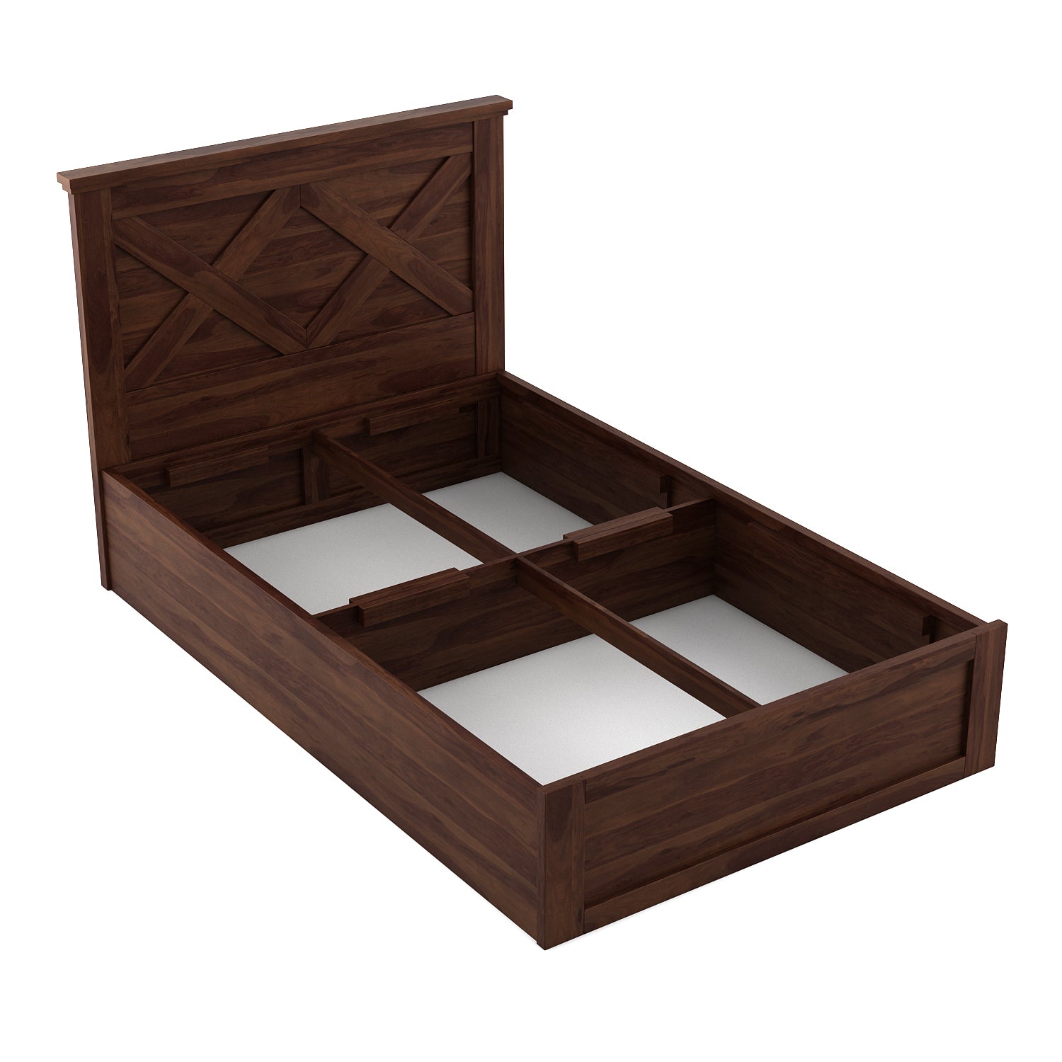 Antwerp Single Bed with Box Storage in Sheesham Colour