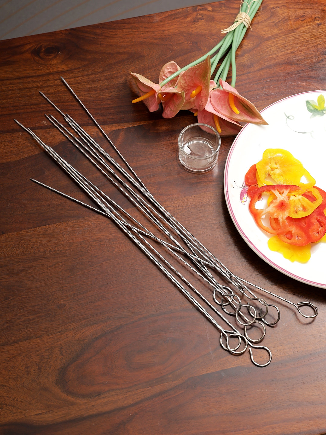 Barbeque Steel Skewers Sticks Medium in Silver Colour