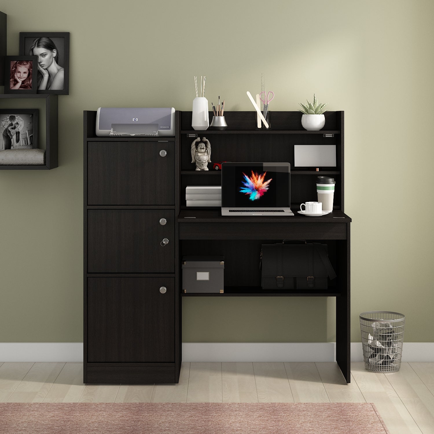 Venus Engineered Wood Study Table in Wenge Colour