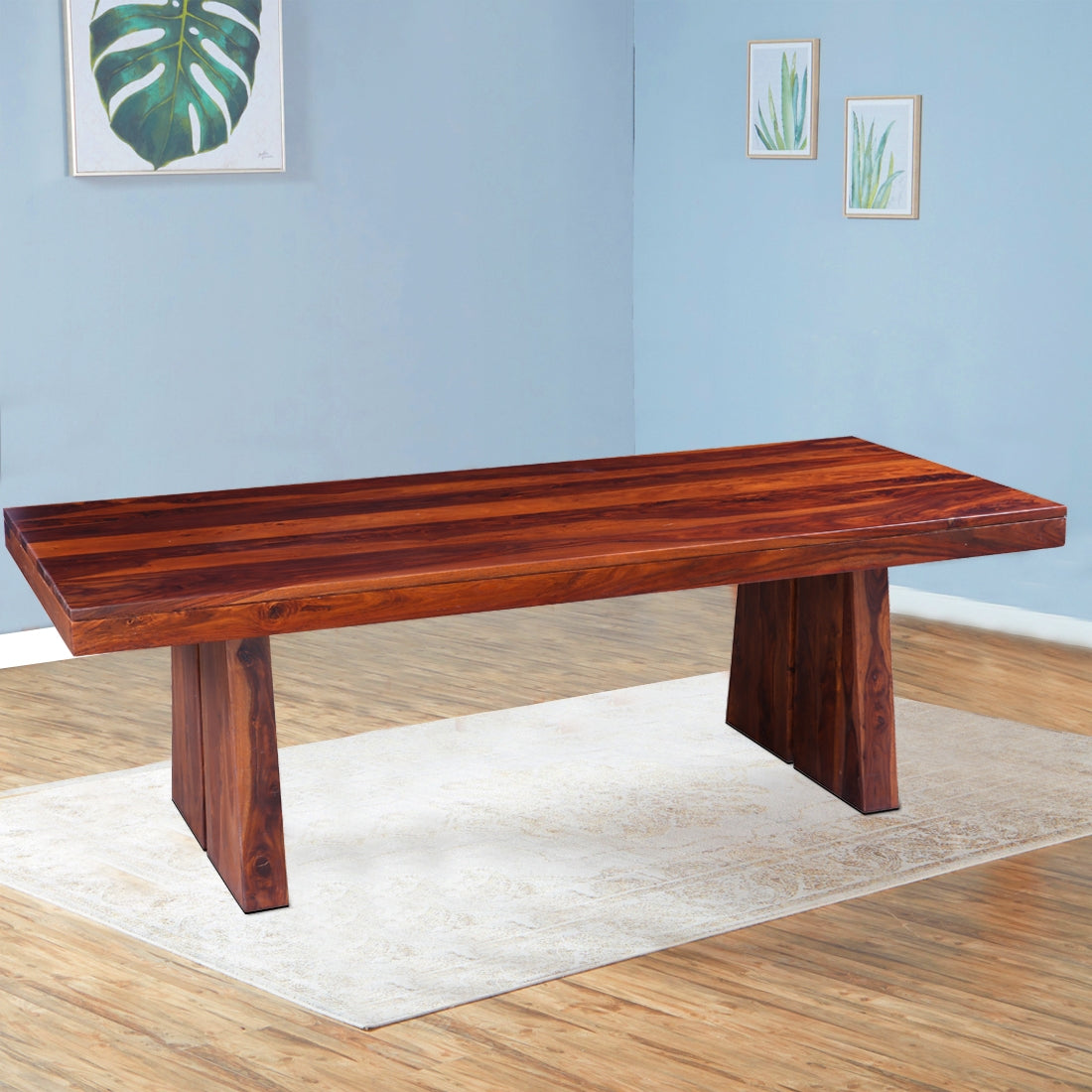 Austin Sheesham Wood(Rosewood) 8 Seater Dining Table in Honey Colour