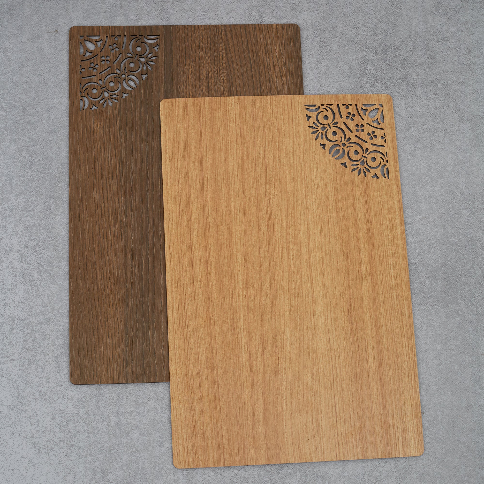 Reversible Dark Wenge Engineered Wood Placemat Set Of 2 in Multi Colour