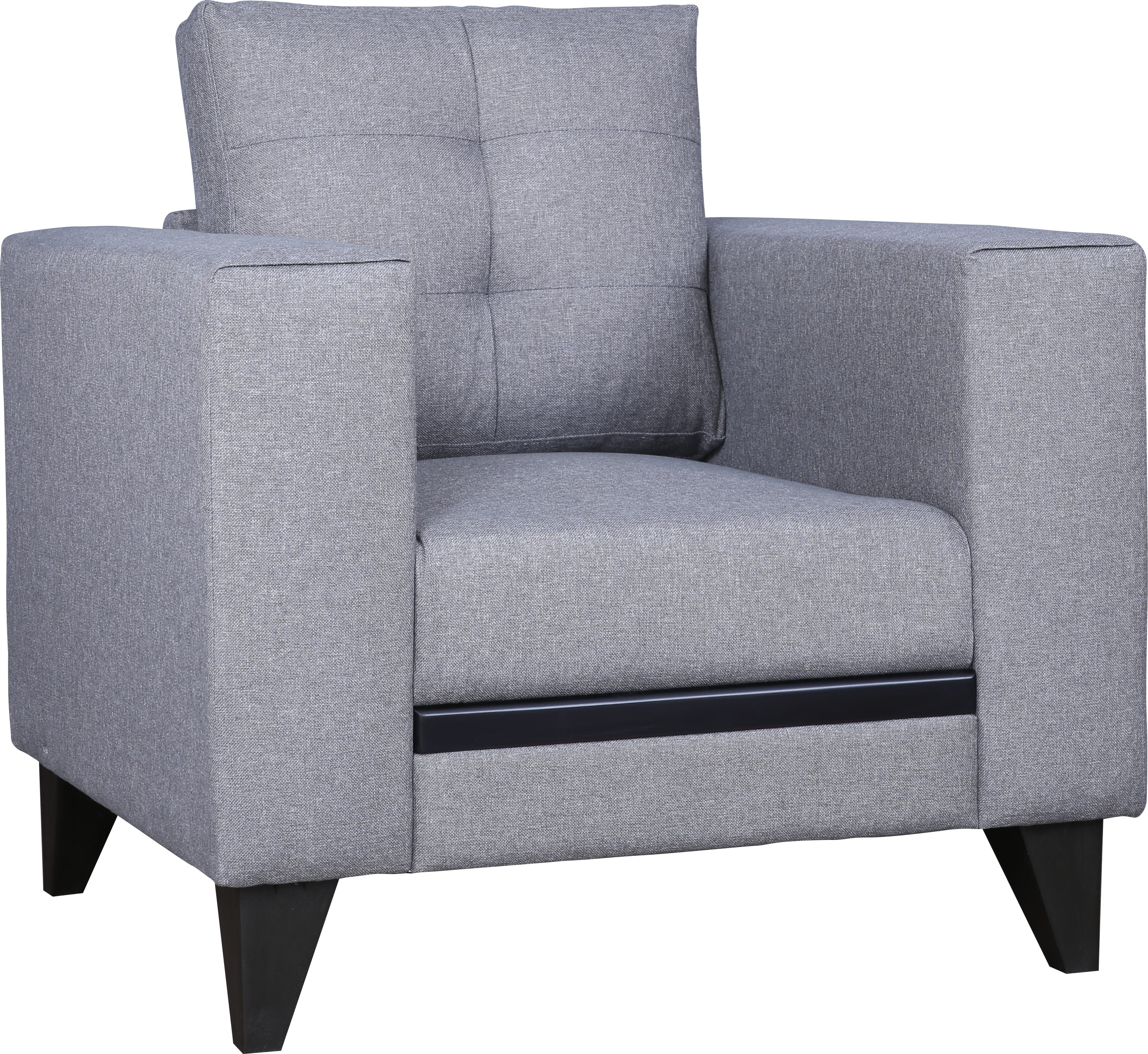 Garcia Fabric Single Seater Sofa in Grey Colour