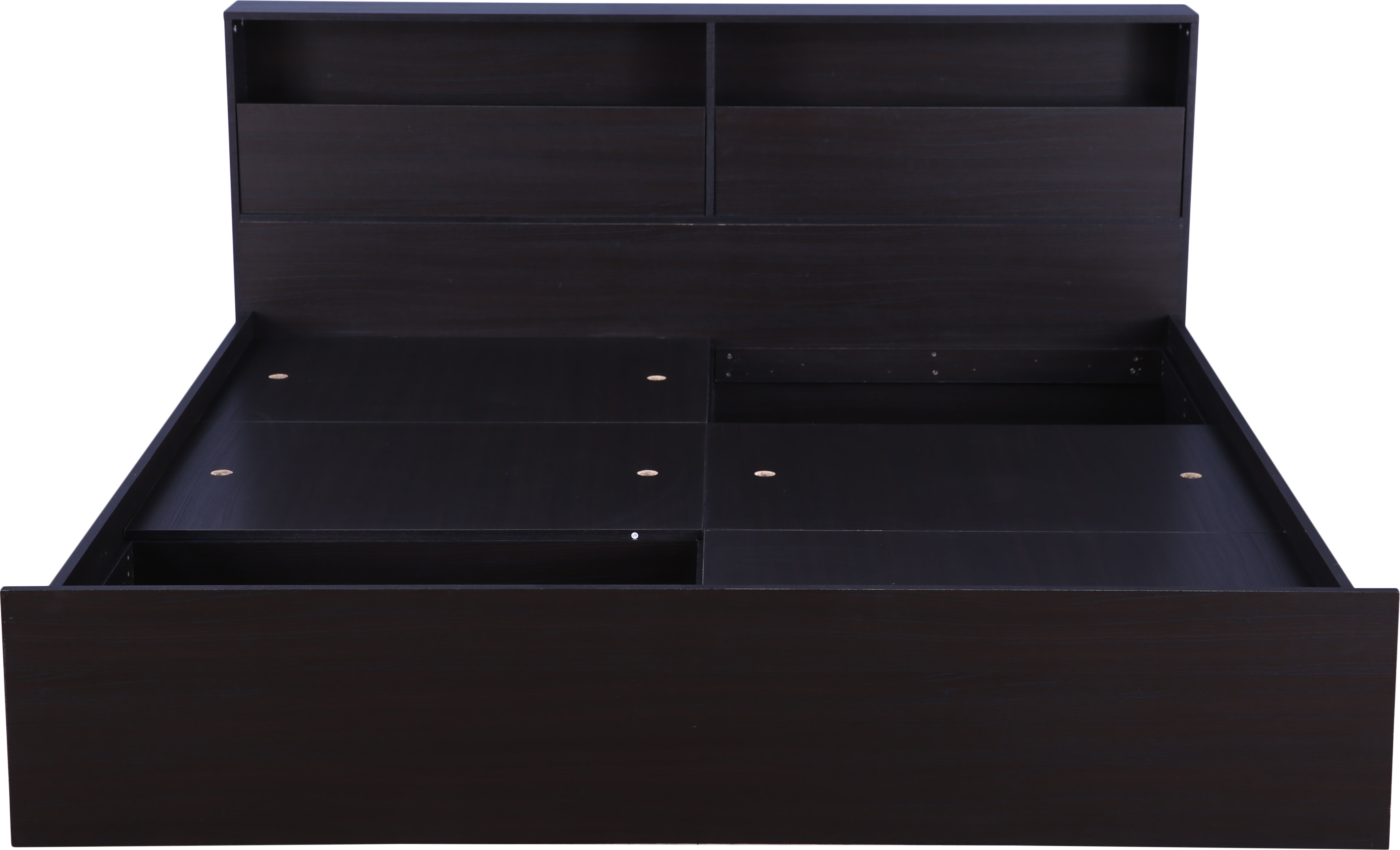 Alex King bed with Box storage in Dark Walnut Colour