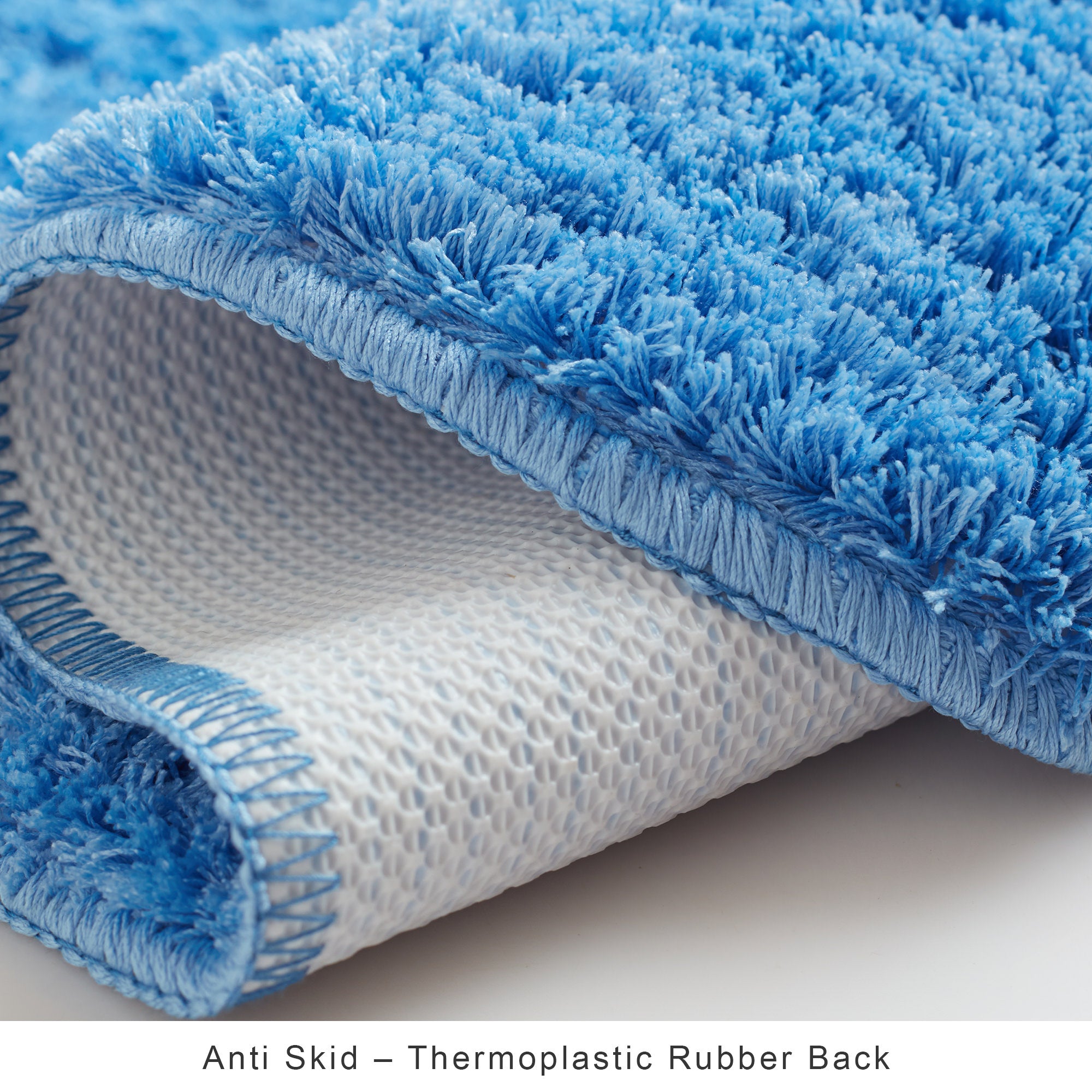 Emilia Micro Fiber Anti Skid Bath Mat 44x66 Cm in Blue Colour