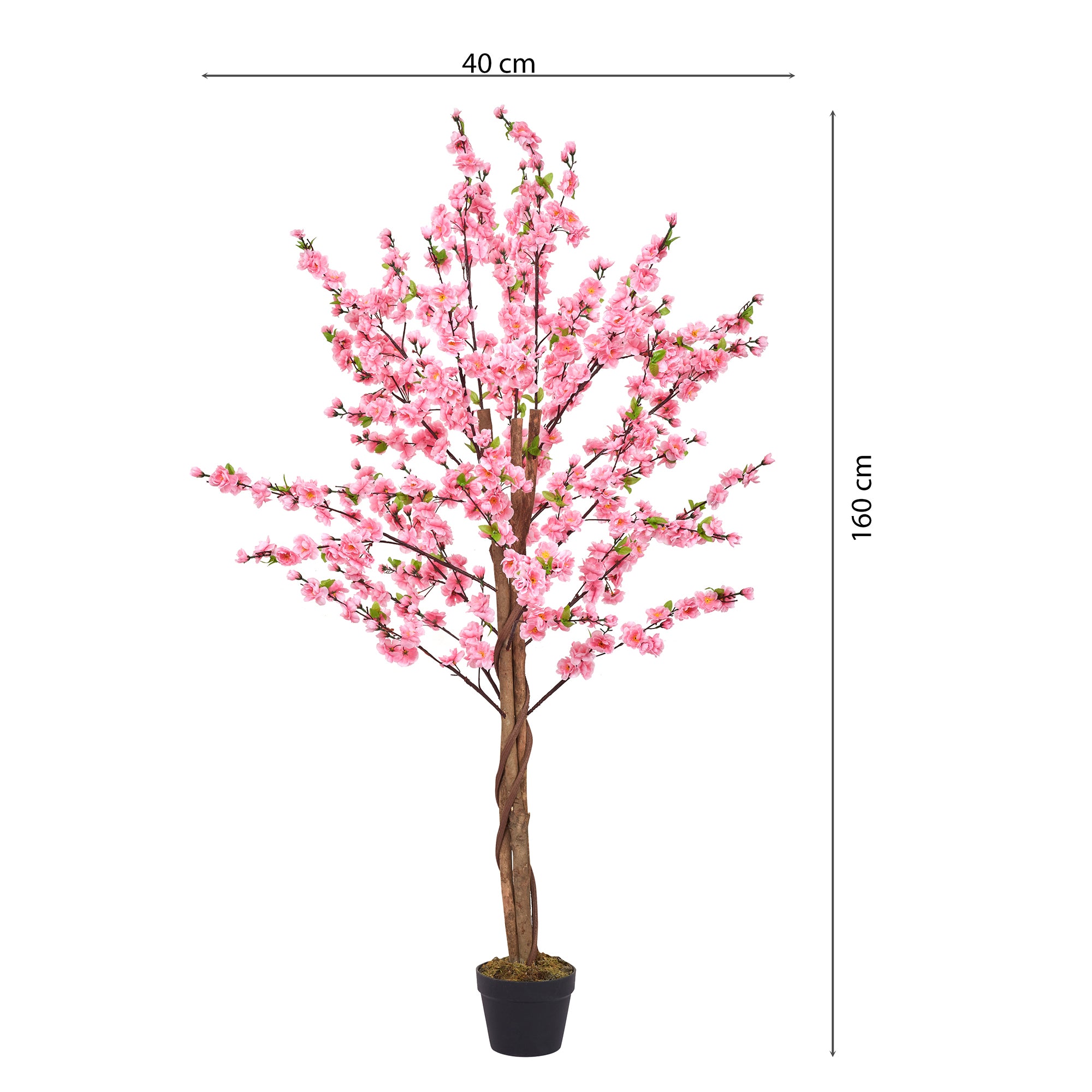Ilana Artificial Peach Blossom Potted Tree 160Cm in Pink Colour