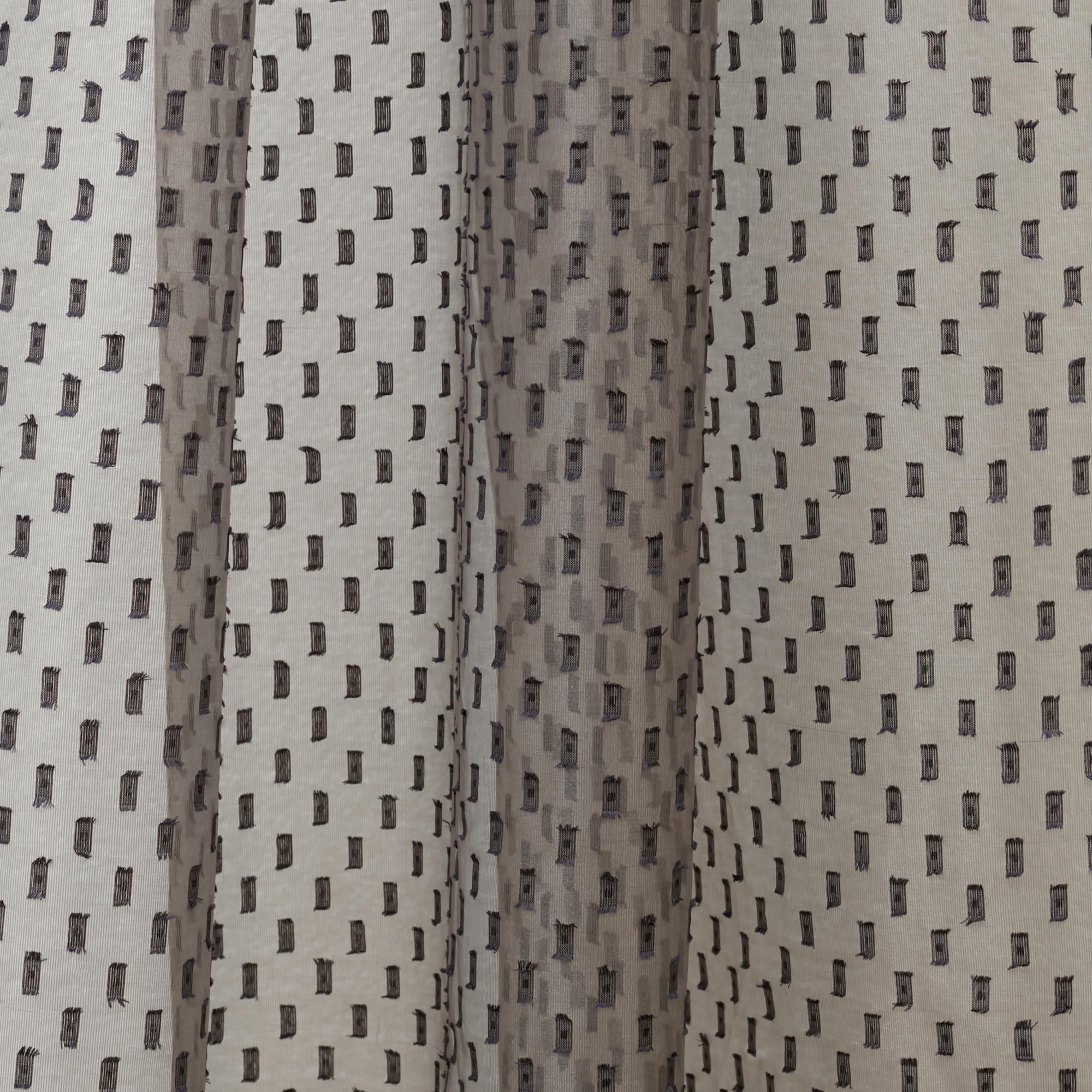 Amour Set of 2 Dobby Window Sheer Curtains 5 Feet in Charcoal Colour