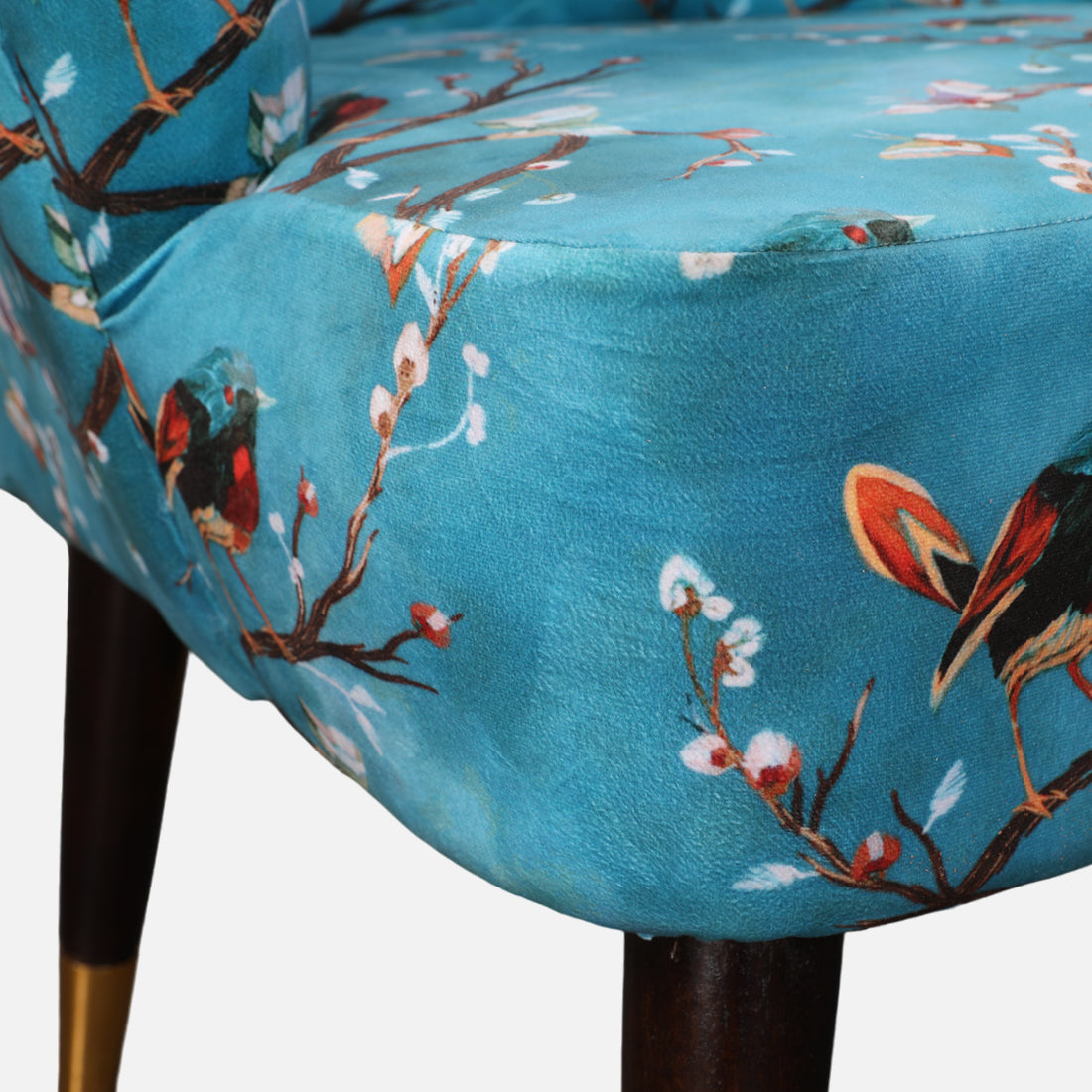 Peony Fabric Arm Chairs in Blue Colour