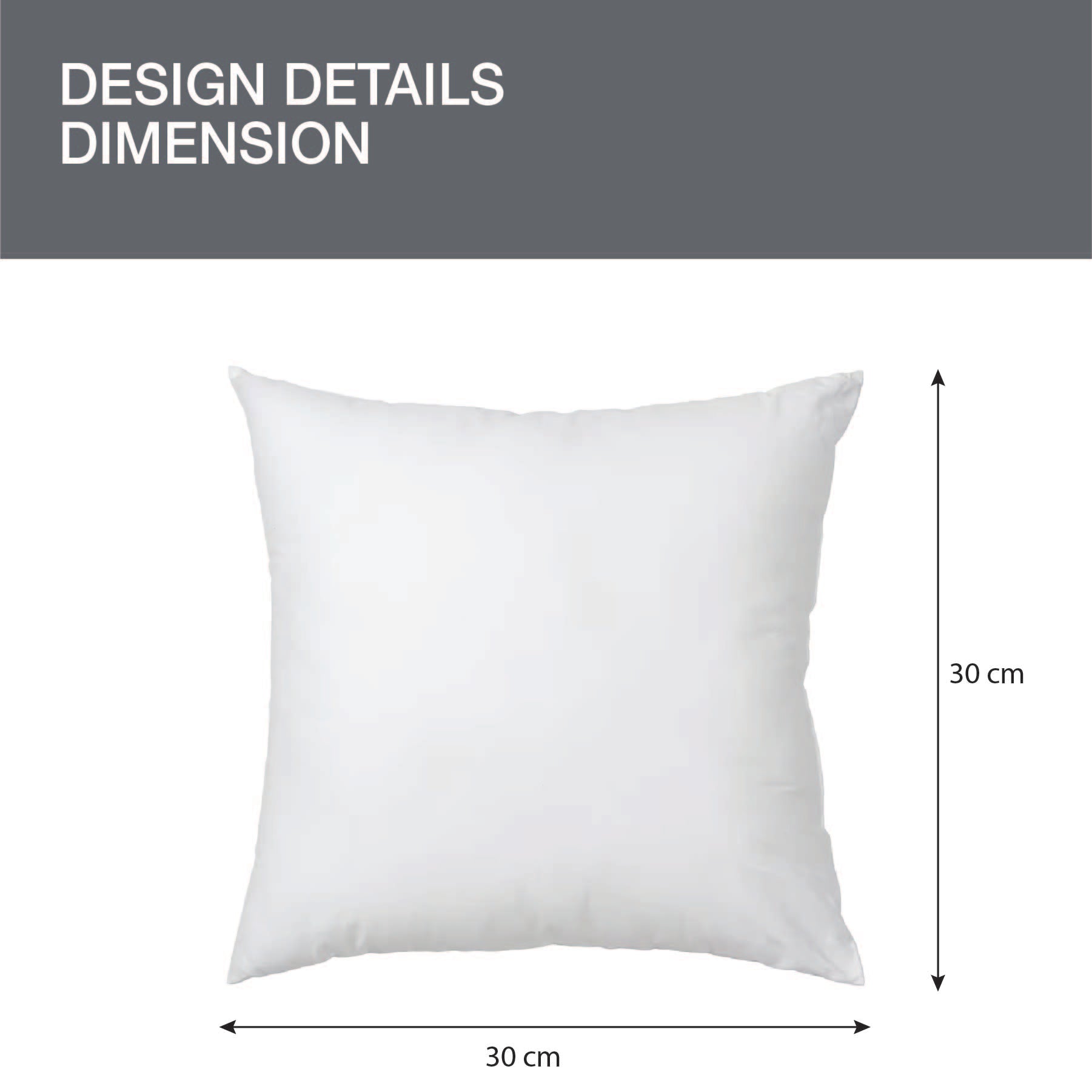 Stylo Cushion Filler 30x30 Cm in White Colour