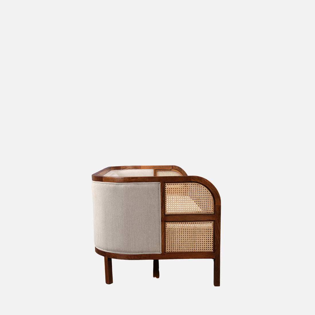 Siam Solidwood Three Seater Sofa in Beige Colour