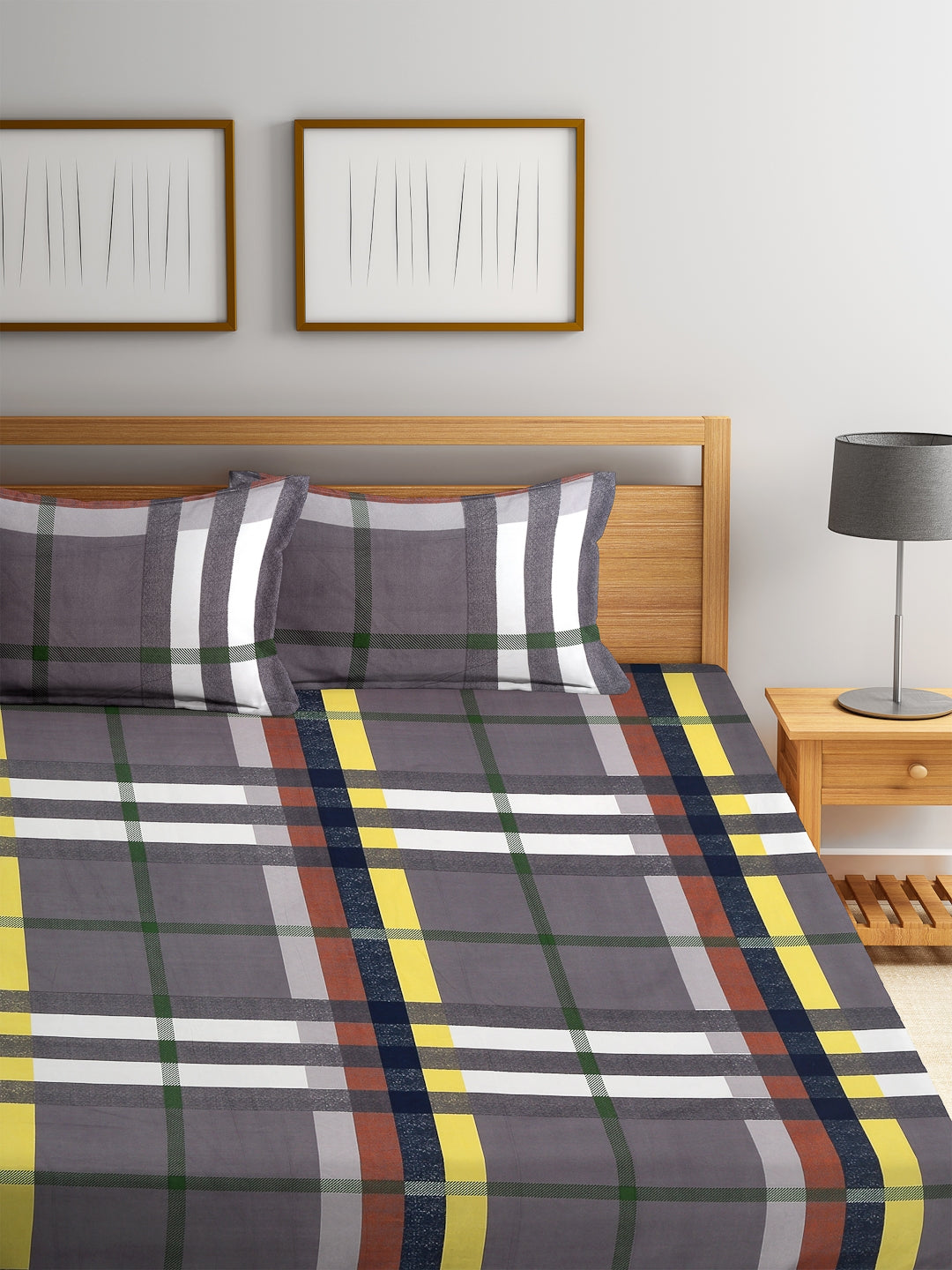 Carnival Double Bedsheet 220 x 230 CM in Brown Colour