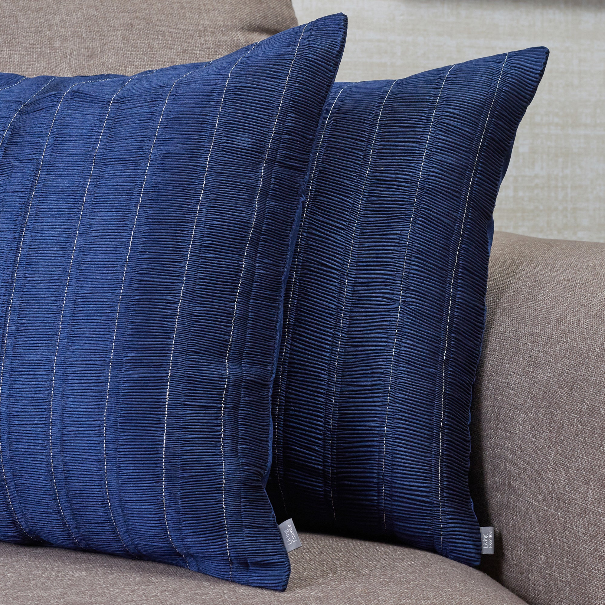 Fiesta Dupion Heatset Set of 2 Cushion Cover 40x40 Cm in Blue Colour