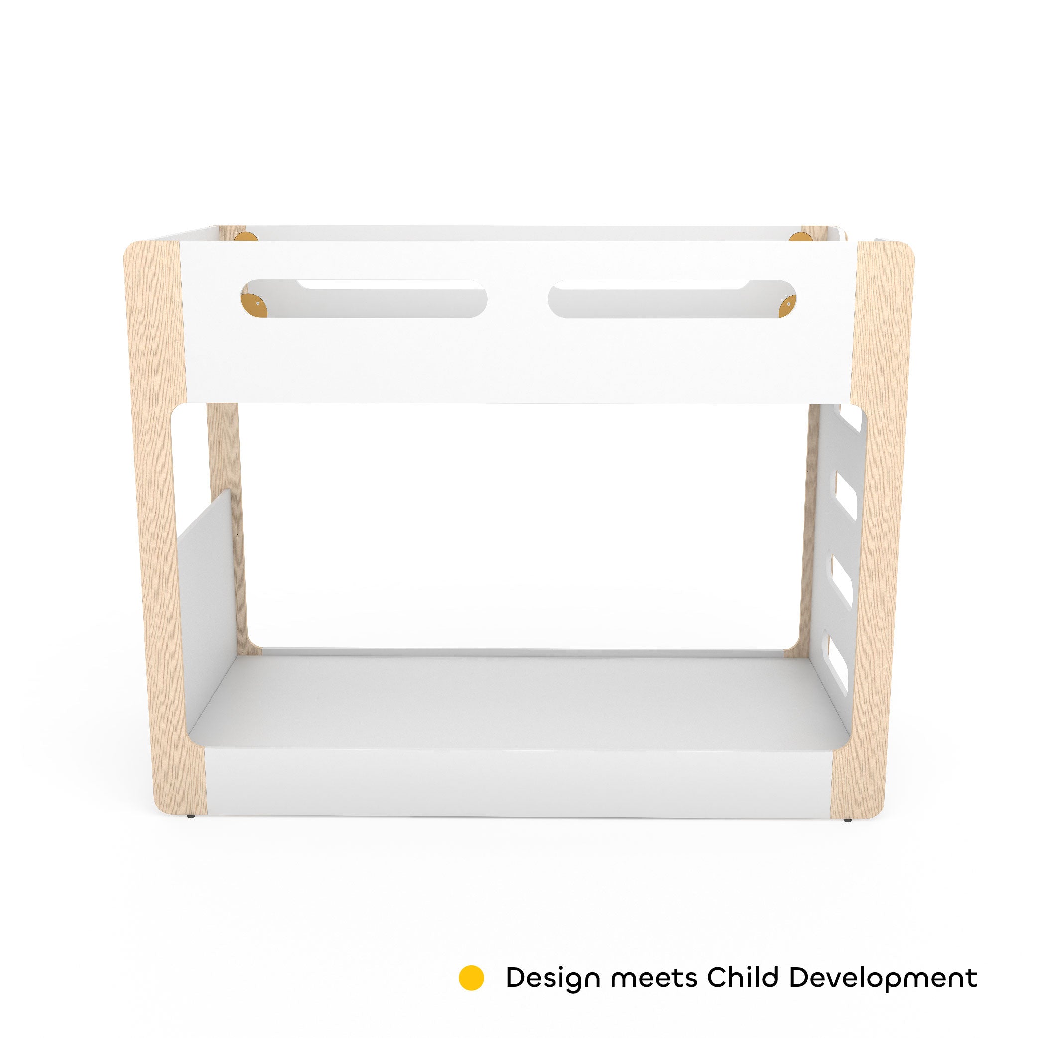 Double Decker Engineered Wood Bunk Bed in Pearly White Colour
