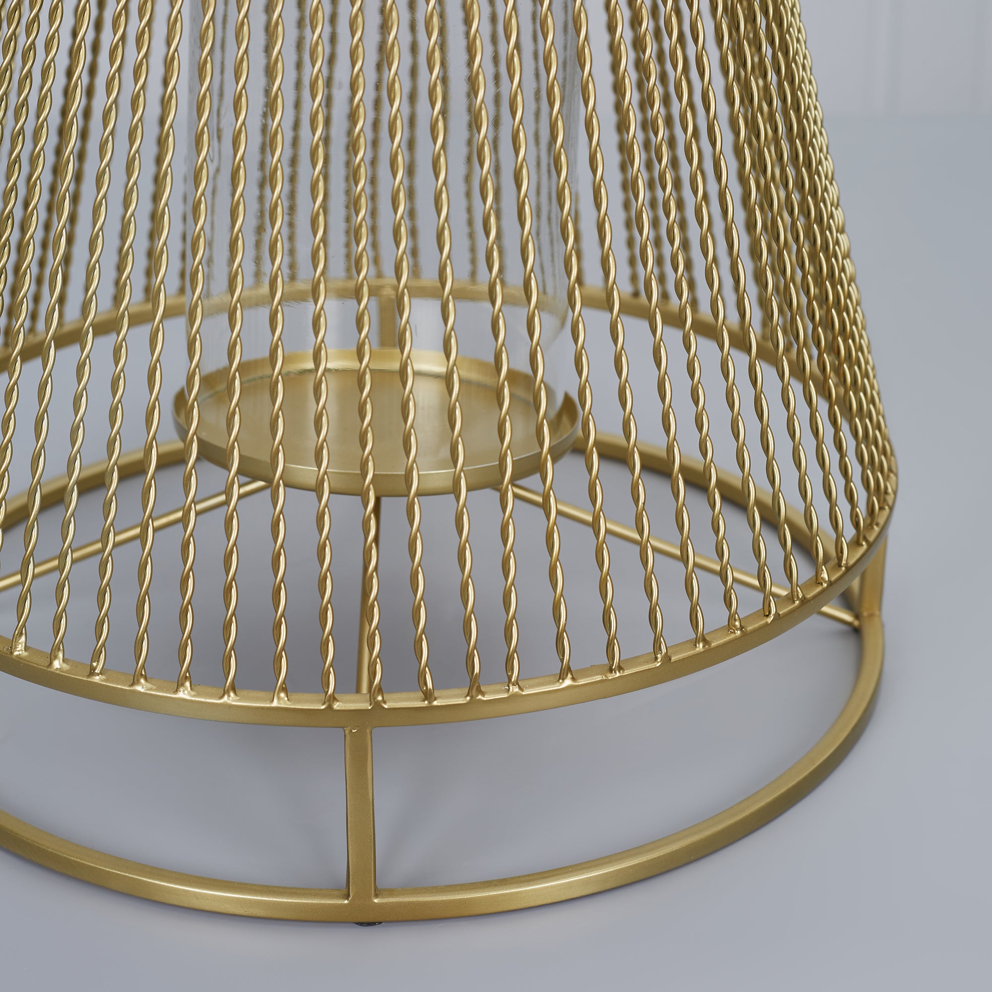 Apollo Iron and Glass Thread Dome Lantern 34x38 Cm in Gold Colour