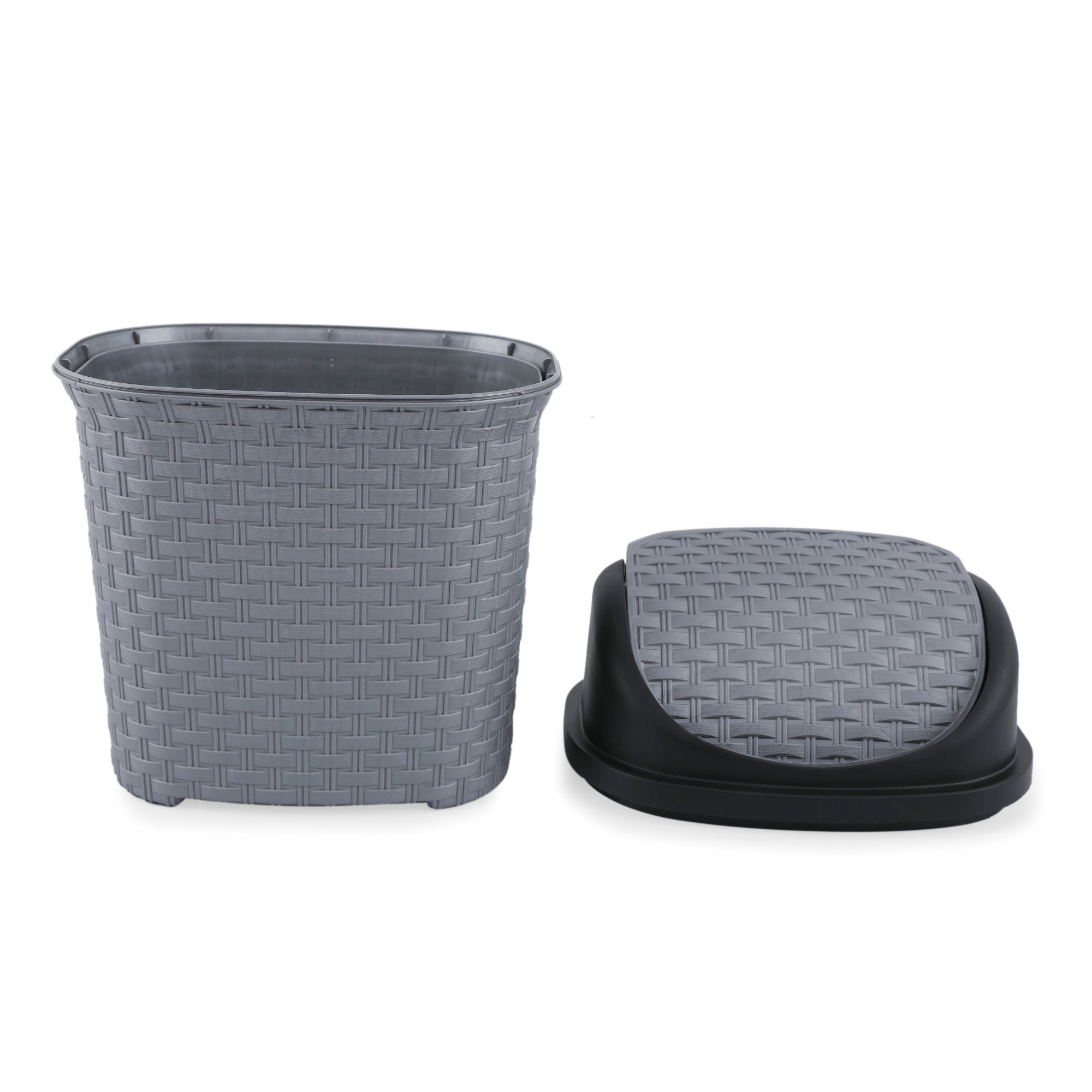 Brio Plastic Swing Dust Bin 6 Ltr in Grey Colour