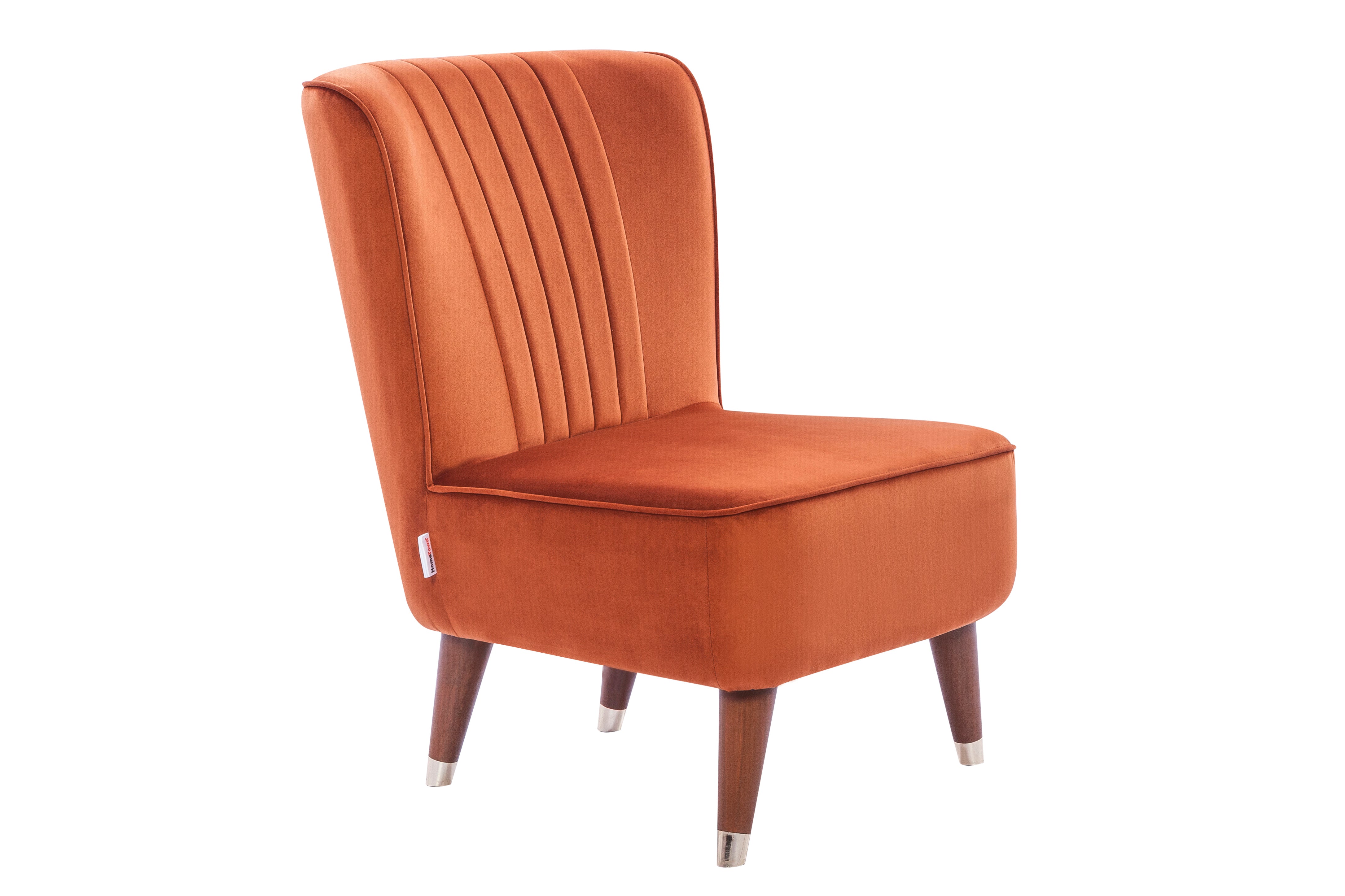 Jane Velvet Accent Chair in Rust Colour