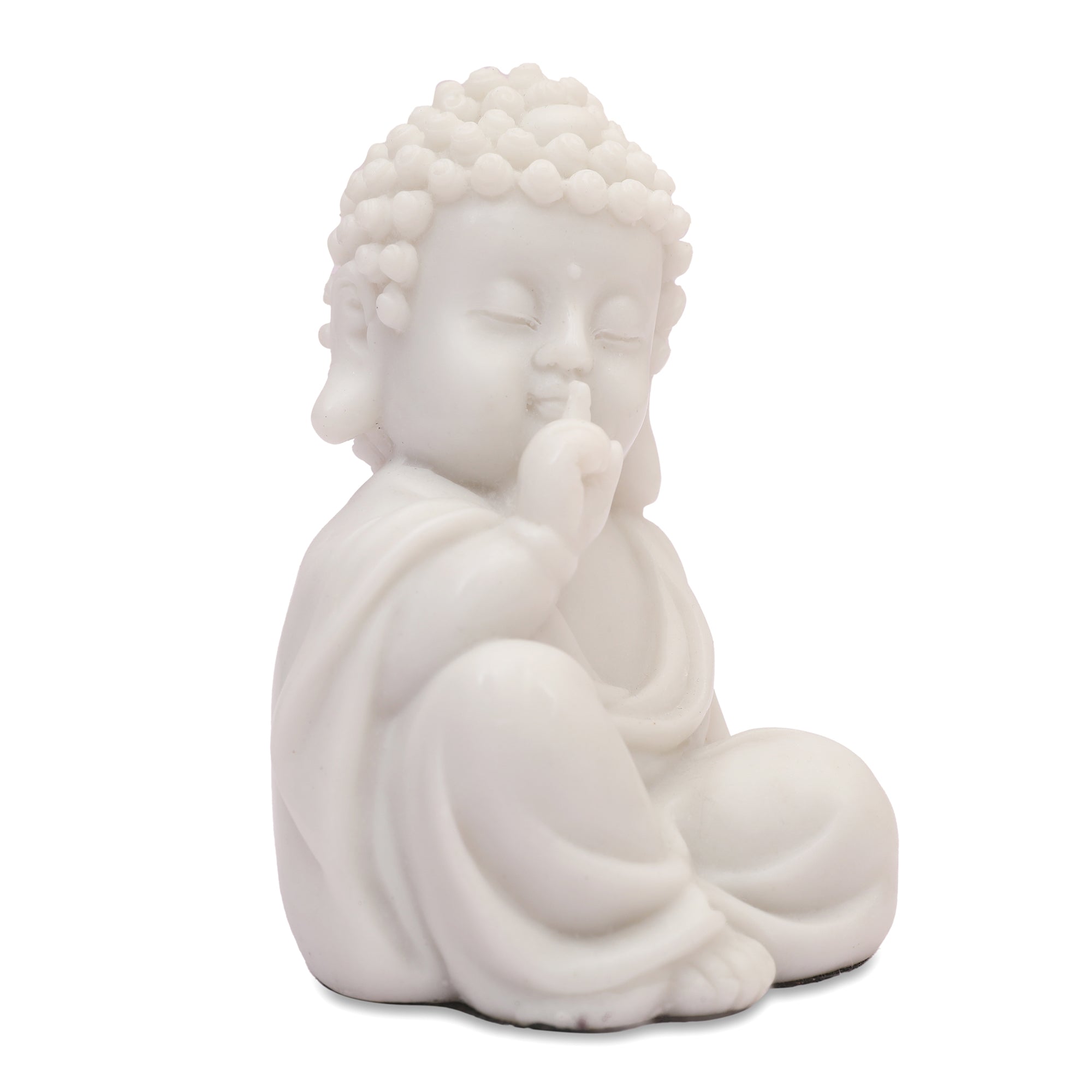 NAQSH SET OF 3PIECE MONK, POLYRESIN HAND FINISHED FIGURINE WHITE BY LIVNG ESSENCE