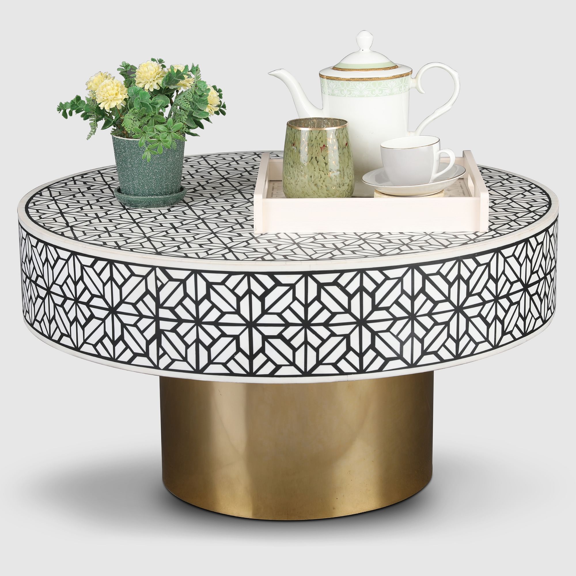 Timeless Allure (Perth 3 + 2 Seater Sofa Set + Ossein Center Table + Ossien Side Table)