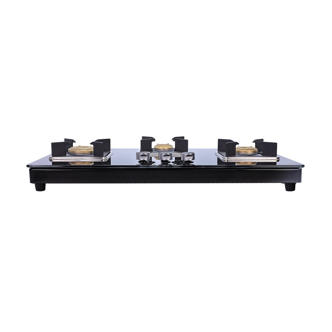 Octavia 1 - Gas Stove, 3 - Forged Brass Burners, 3 - Heavy duty pan support in Black Colour