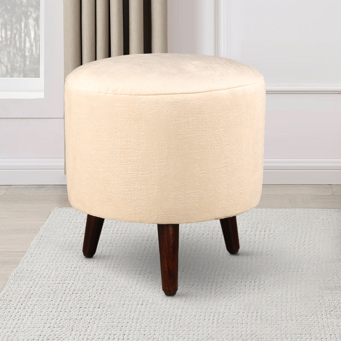 Ordhid Fabric Ottomans in Peach Colour