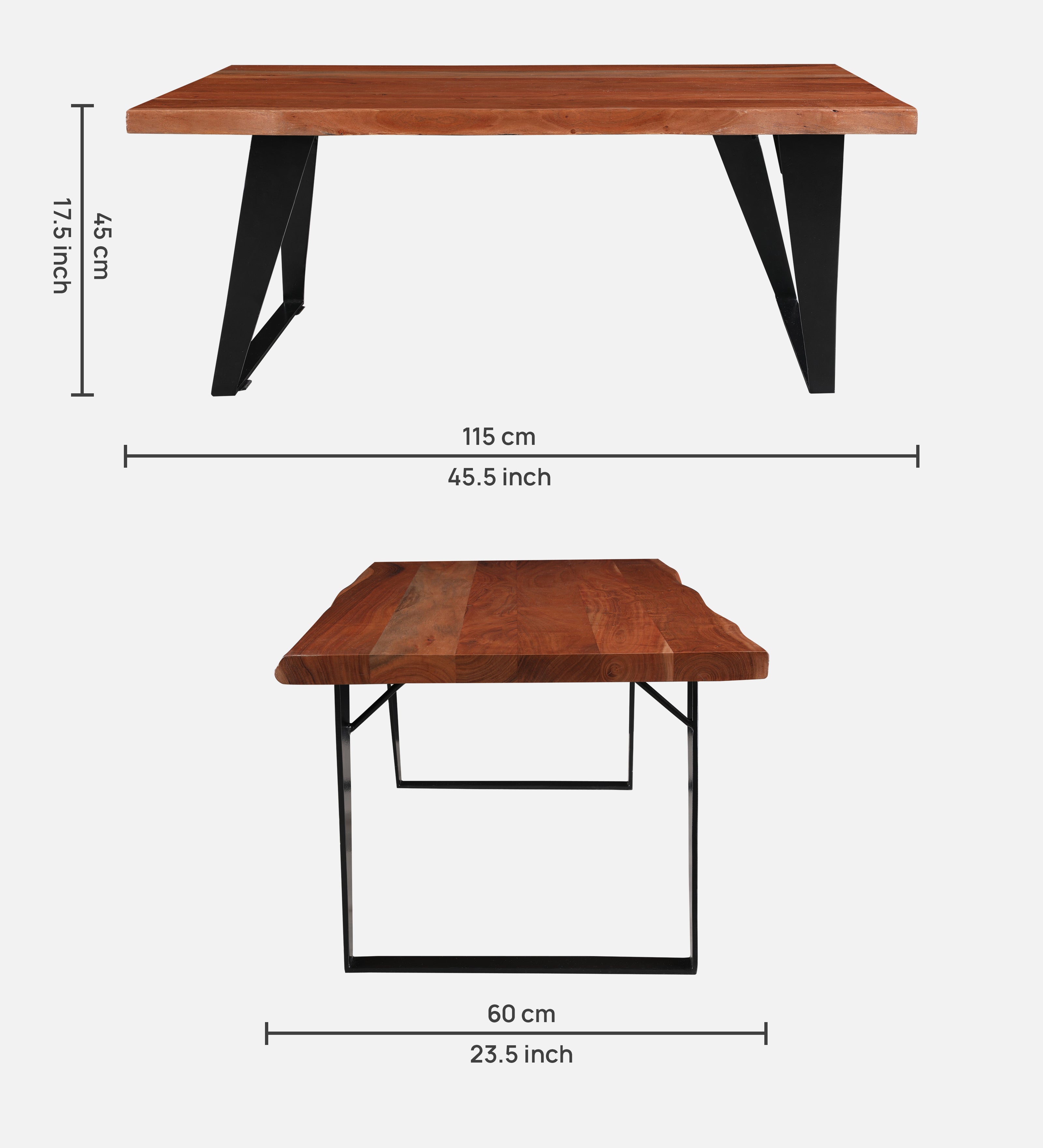 Arduous Acacia Wood Center Table in Brown Colour