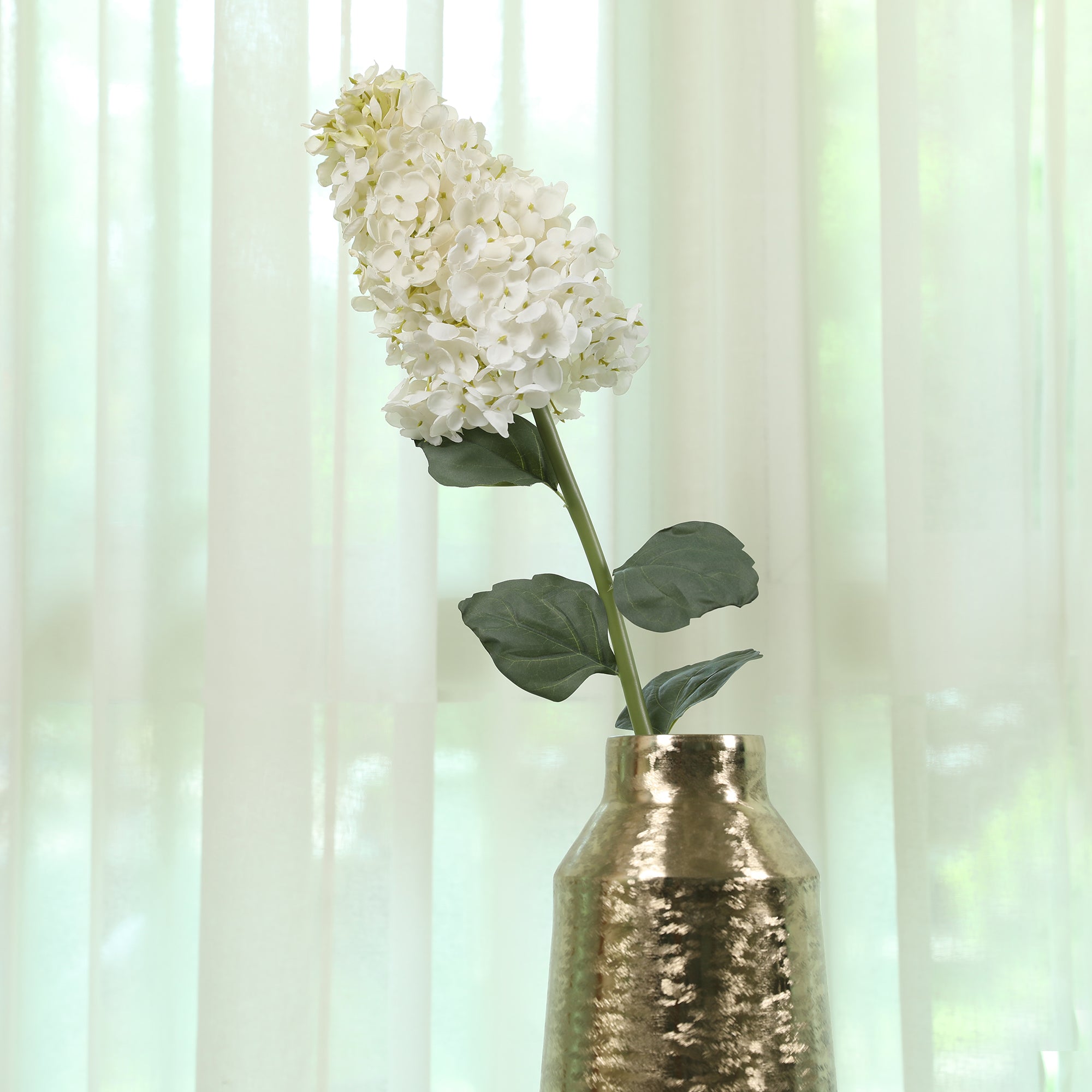 Blume Artificial Flower Hydrangea Stem 88cm in White Colour By Living Essence