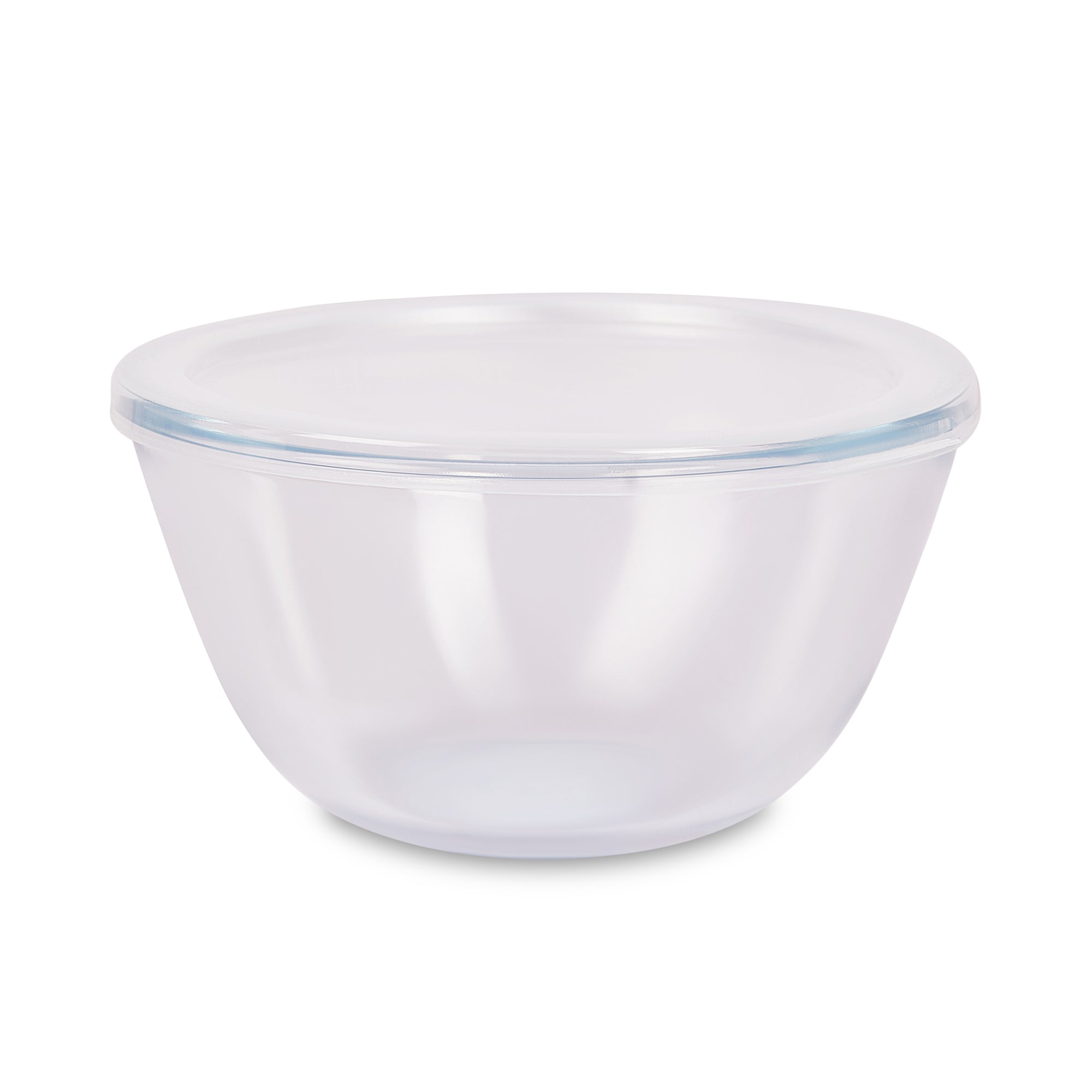 Fiesta Borosilicate Glass Mixing Bowl with Lid Set of 3 in Clear Colour
