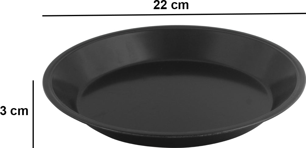 Carbon Steel Round Cake Pan 22 Cm in Black Colour by Bergner