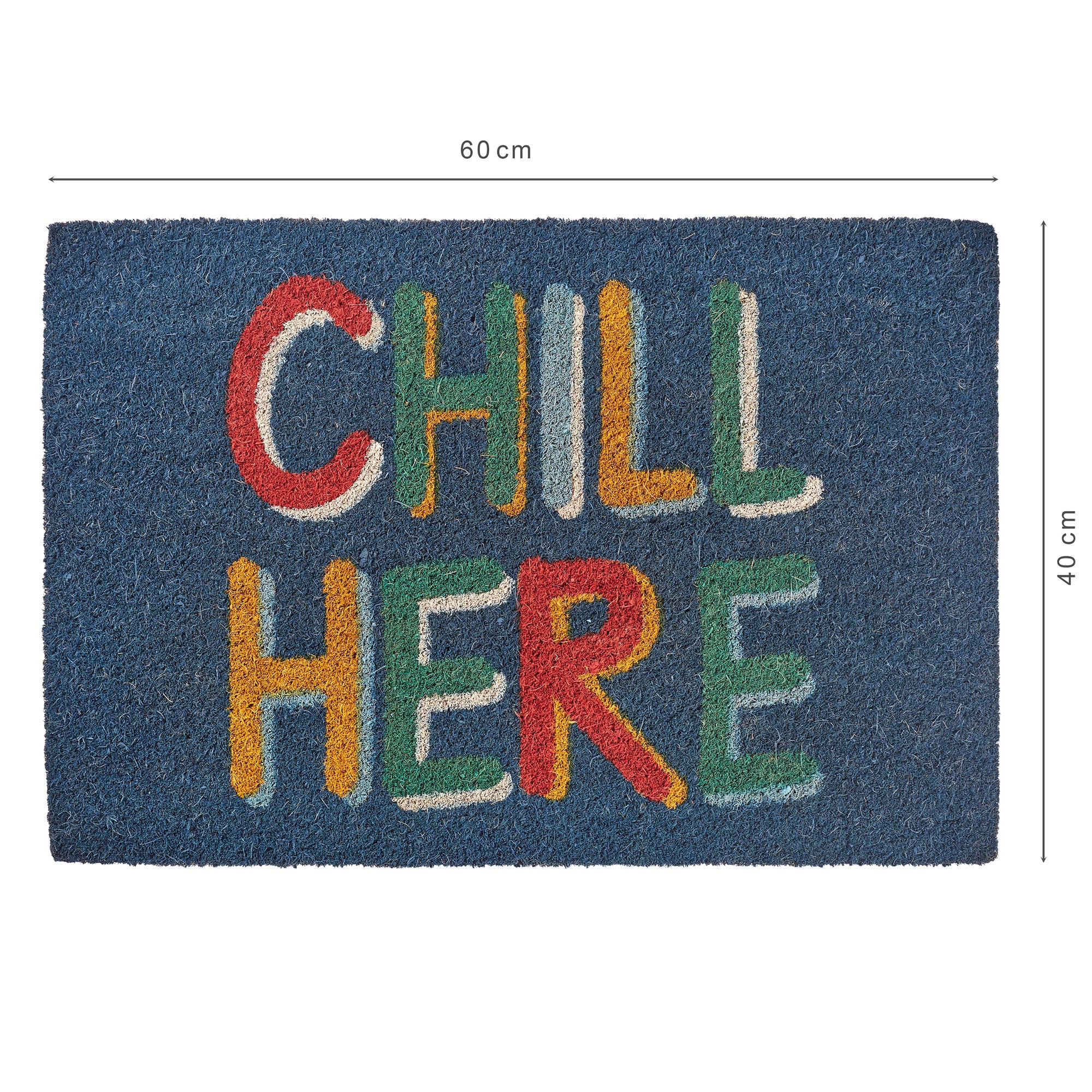 Natura  Chill Here Printed Coir Doormat 40x60 CM in Blue Colour