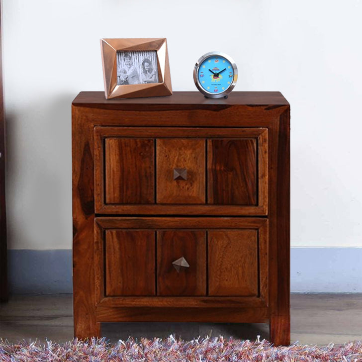 Woodrow Sheesham Wood(Rosewood) Night Stand in Honey Colour