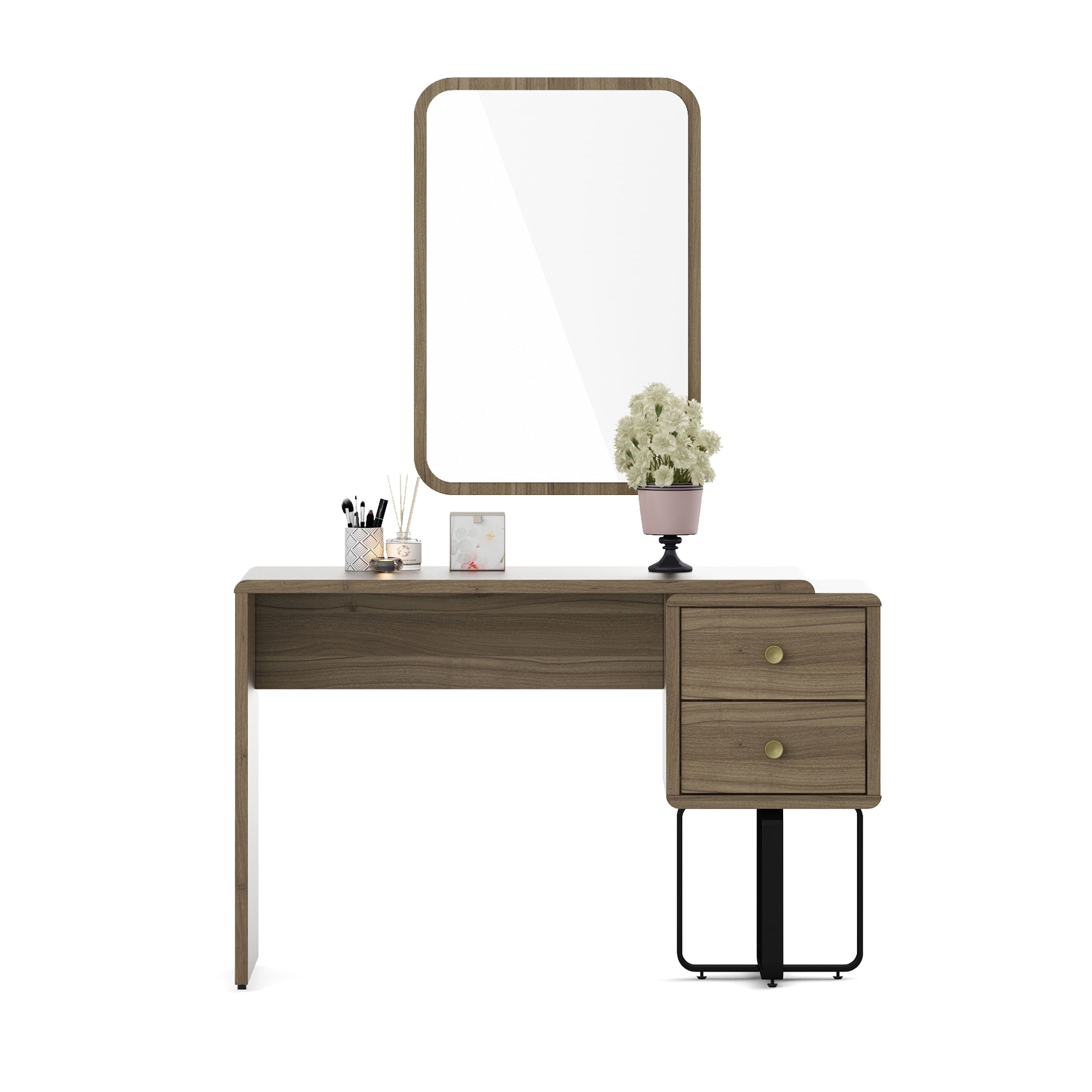 Freya Engineered Wood Dressing Table in Natural Teak Colour