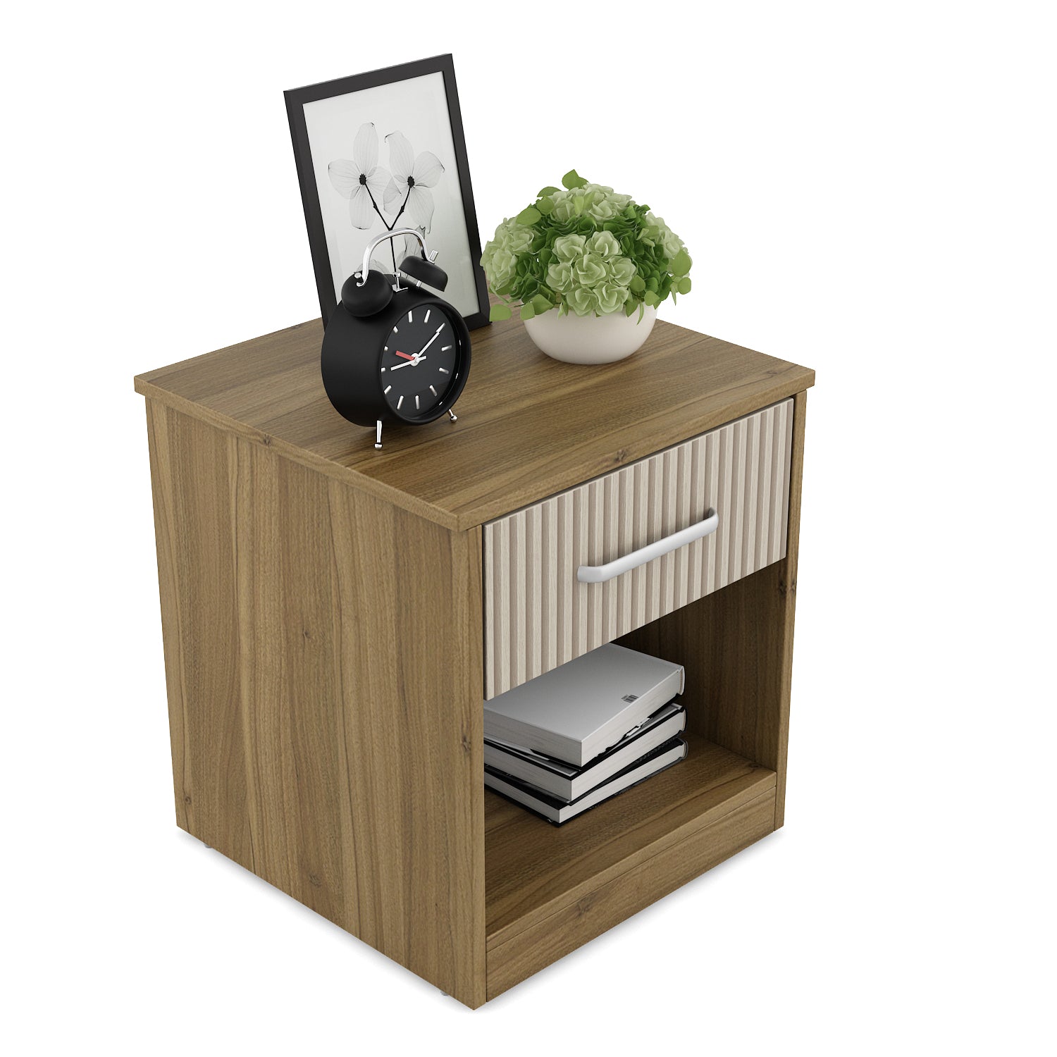 Diago Night Stand In Natural Teak Color